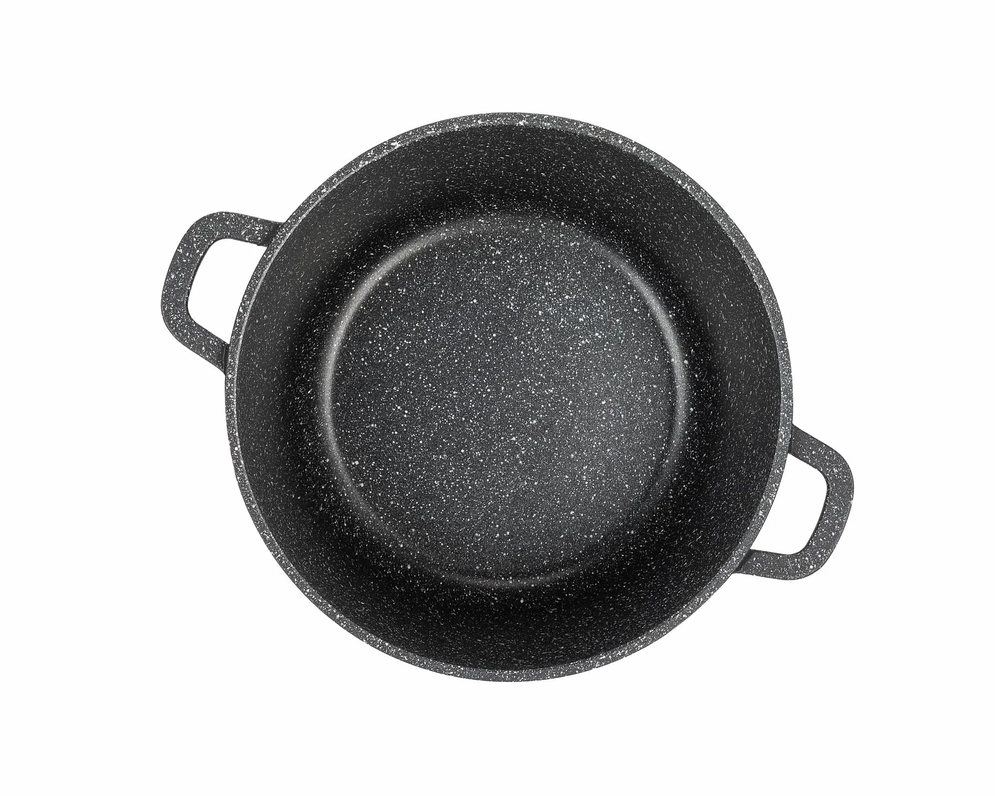 EliteHoff Garnek Marmurowy z Pokrywką, Nieprzywierający Garnek Aluminiowy do Zupy, Indukcyjny, na Wszystkie Rodzaje Kuchenek (Czarny, 6,5L Ø 24 cm)