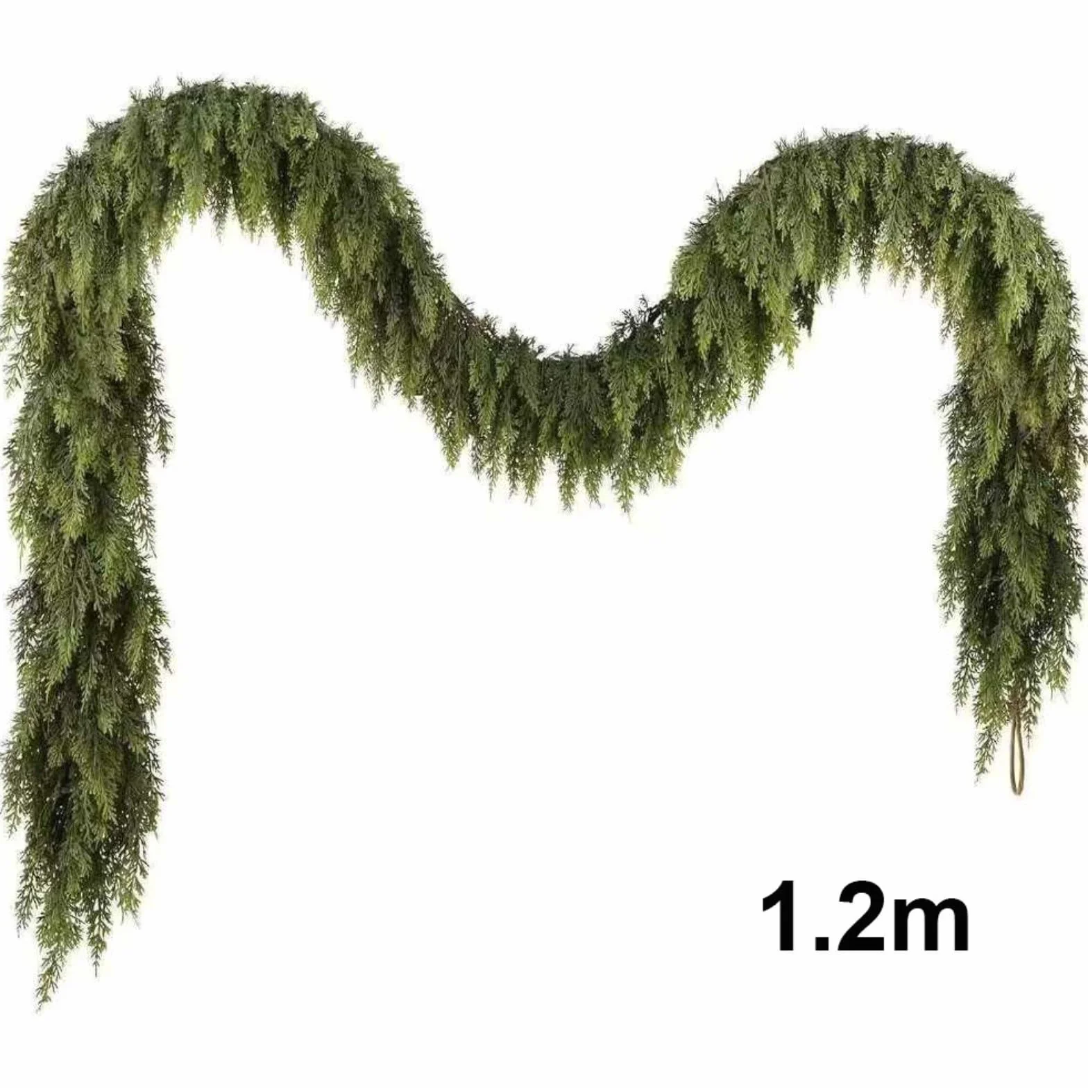 Świąteczna girlanda cedrowa, gruba, prawdziwa w dotyku, sztuczna zieleń, gradientowa zieleń, do drzwi domu, lustra (1,5 m)