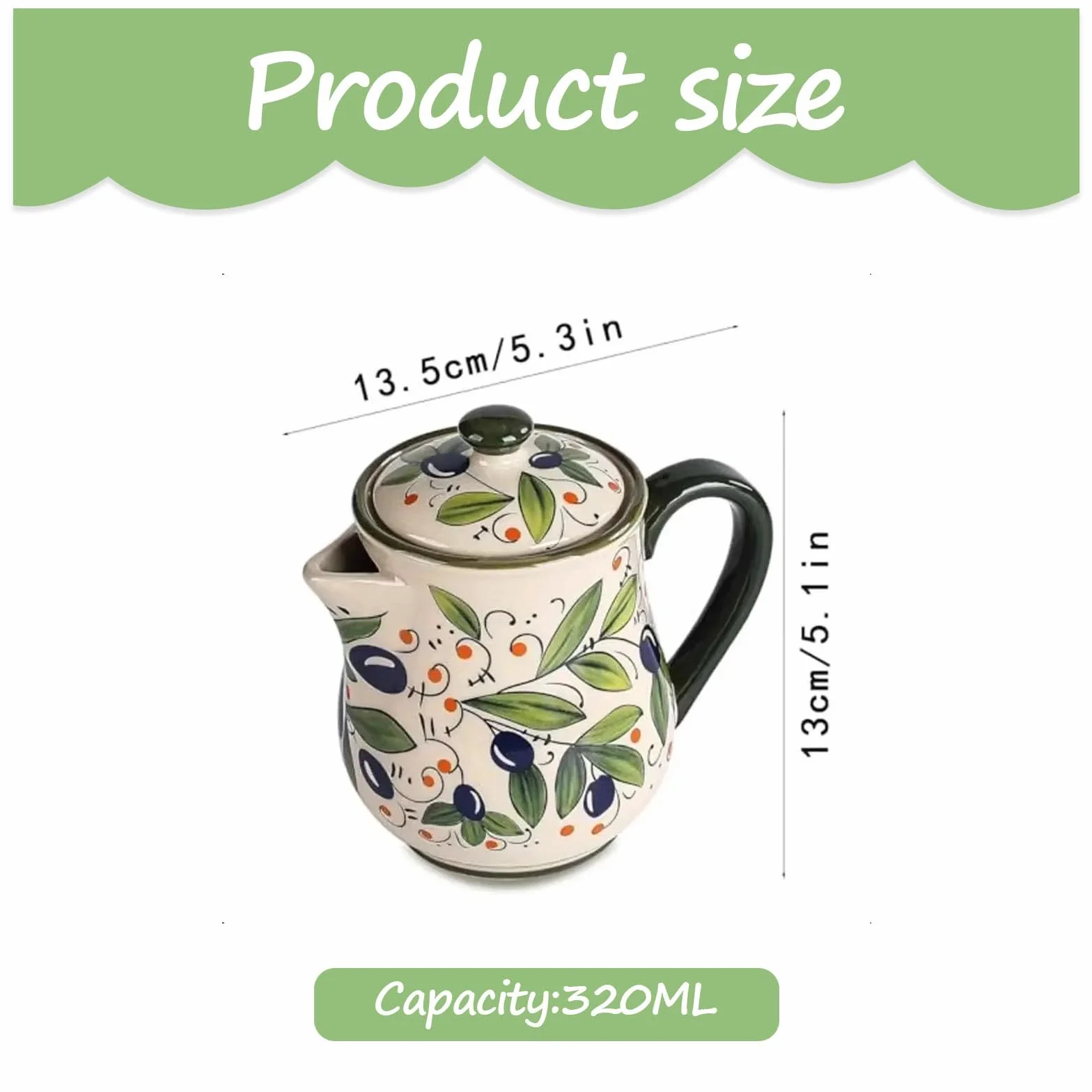 Vintage butelka z dozownikiem oleju, ceramiczna butelka na sos sojowy 320 ml, japoński dozownik przypraw do olejów, octu i syropów
