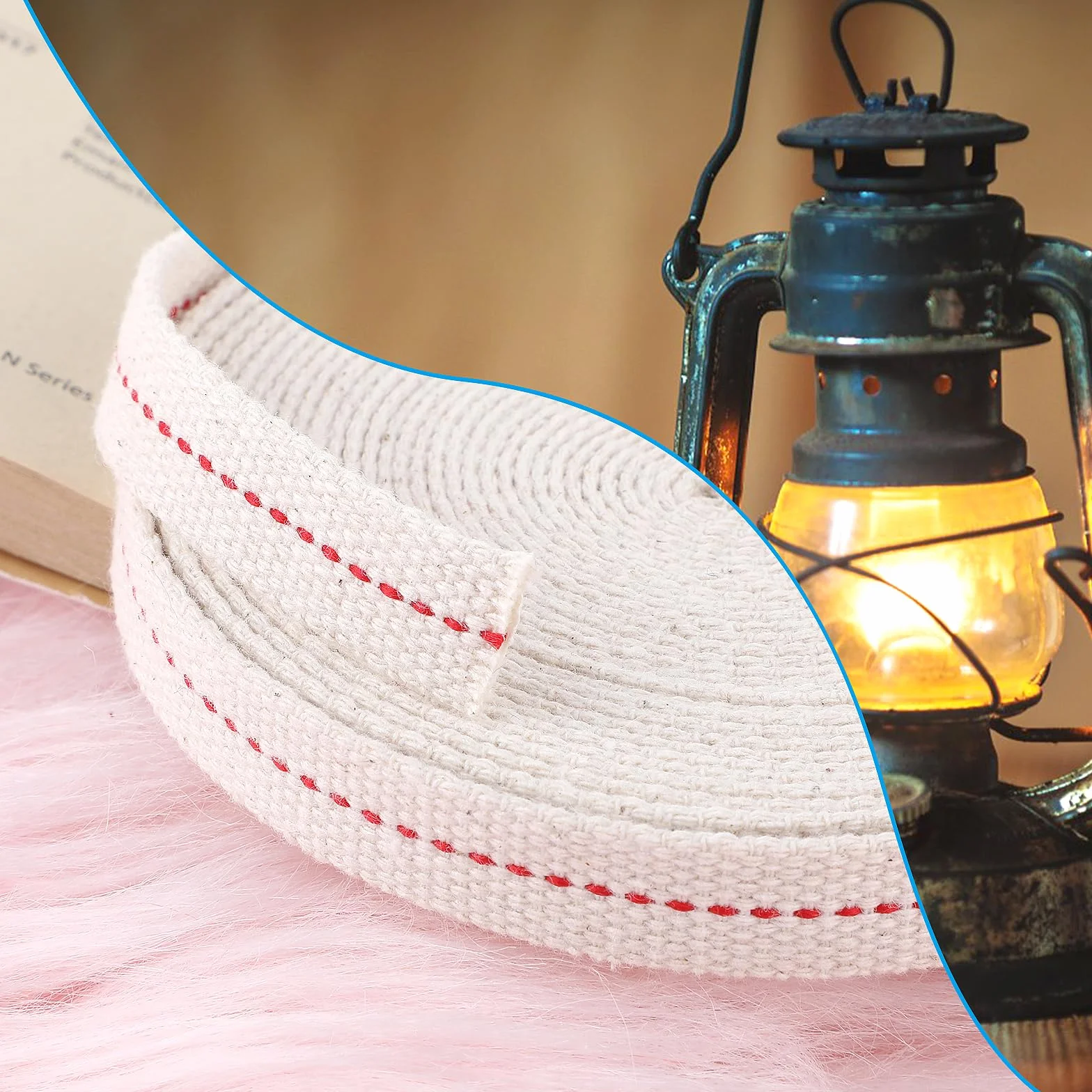 Teaaha 1 rolka knot do lamp olejowych o długości 5 m | 10 mm zamiennik lampy olejowej premium, bawełna, knot do lamp olejowych i palników olejowych