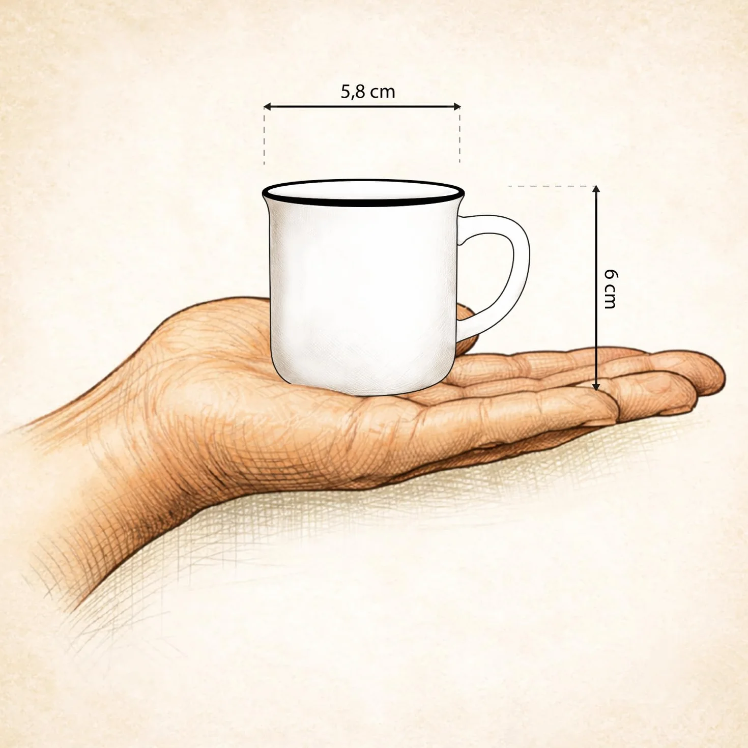 GRUSS & CO Filiżanka do espresso z motywem More | Mini filiżanka z porcelany, 10 ml, torebka z banderolą prezentową | prezent dla przyjaciół, urodziny | 74748