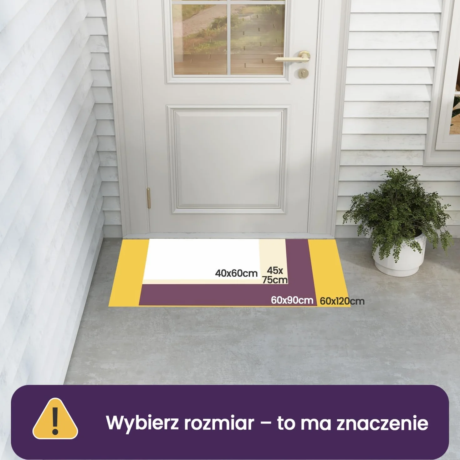 DEXI Antypoślizgowa wycieraczka zewnętrzna 44 x 75 cm, chłonna wycieraczka wewnętrzna, zmywalna mata wejściowa, wytrzymała, wycieraczka do korytarza, ogrodu, podwórza - czarna