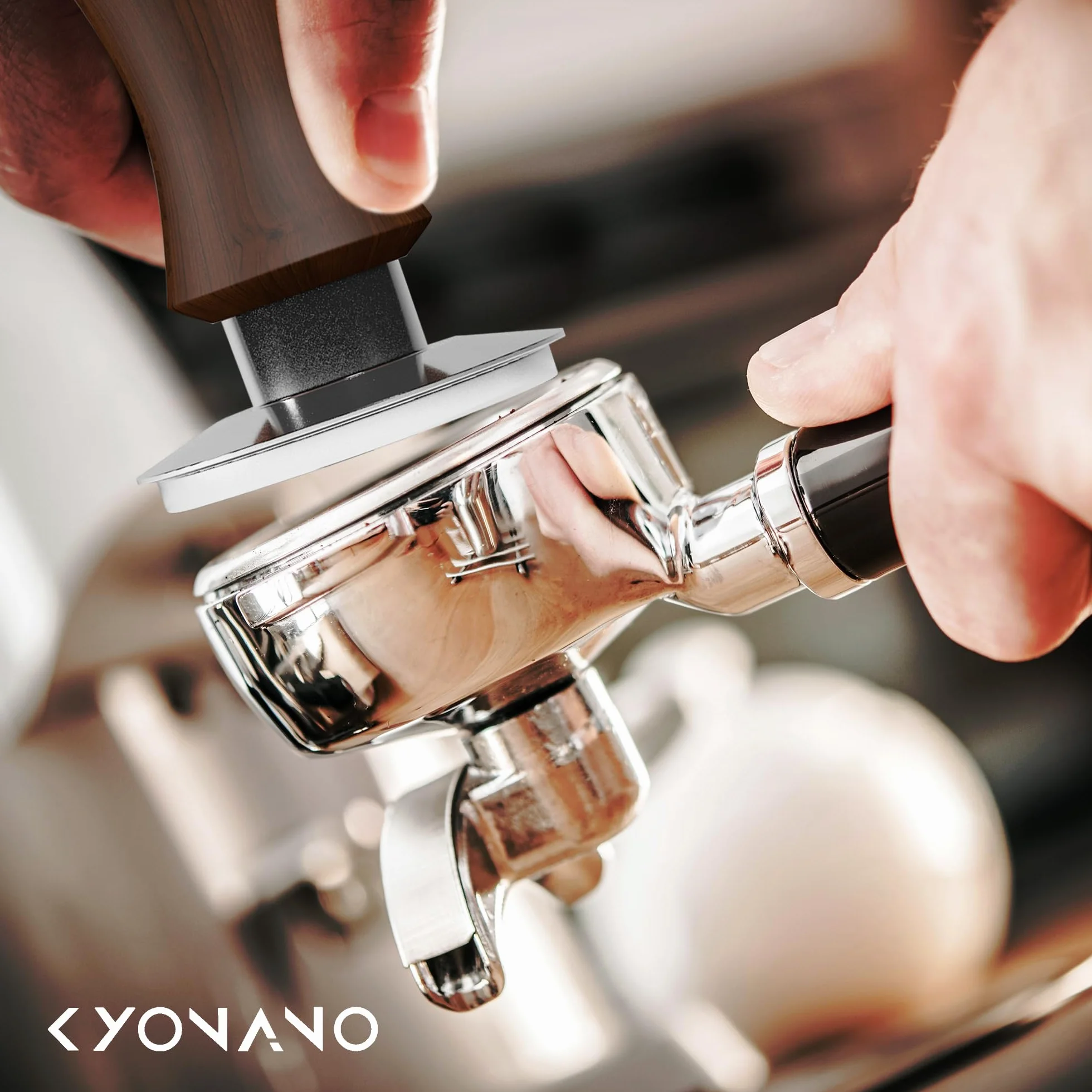 KYONANO Tamper 53,3mm, tamper do kawy i espresso, stylowy tamping force tamper, skalibrowany pod kątem 30 funtów nacisku, ze stali szlachetnej 304, akcesoria do maszyn do espresso ciśnieniowych