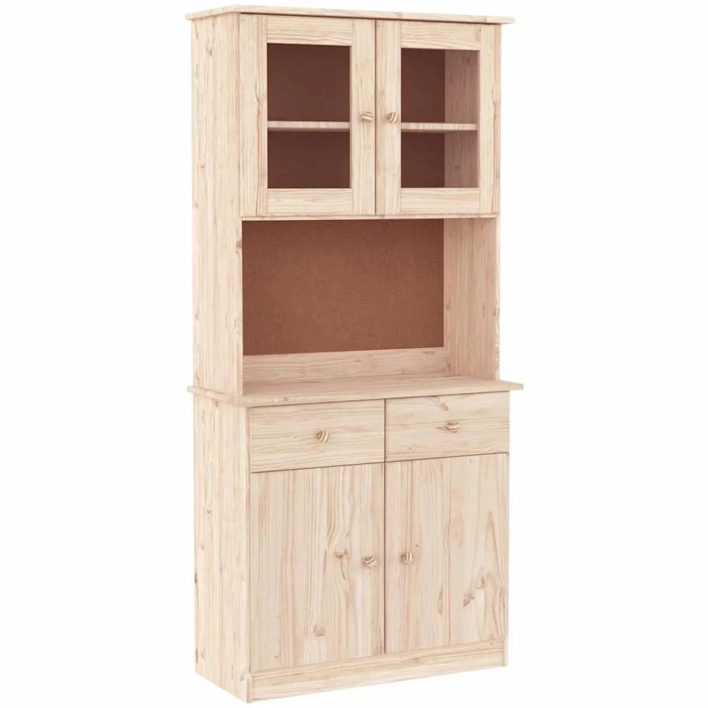 vidaXL Kredens ALTA, 77x35x165 cm, lite drewno sosnowe, wysoka szafka, mebel do salonu, szafka do salonu, szafka, szafka boczna, drewniany kredens