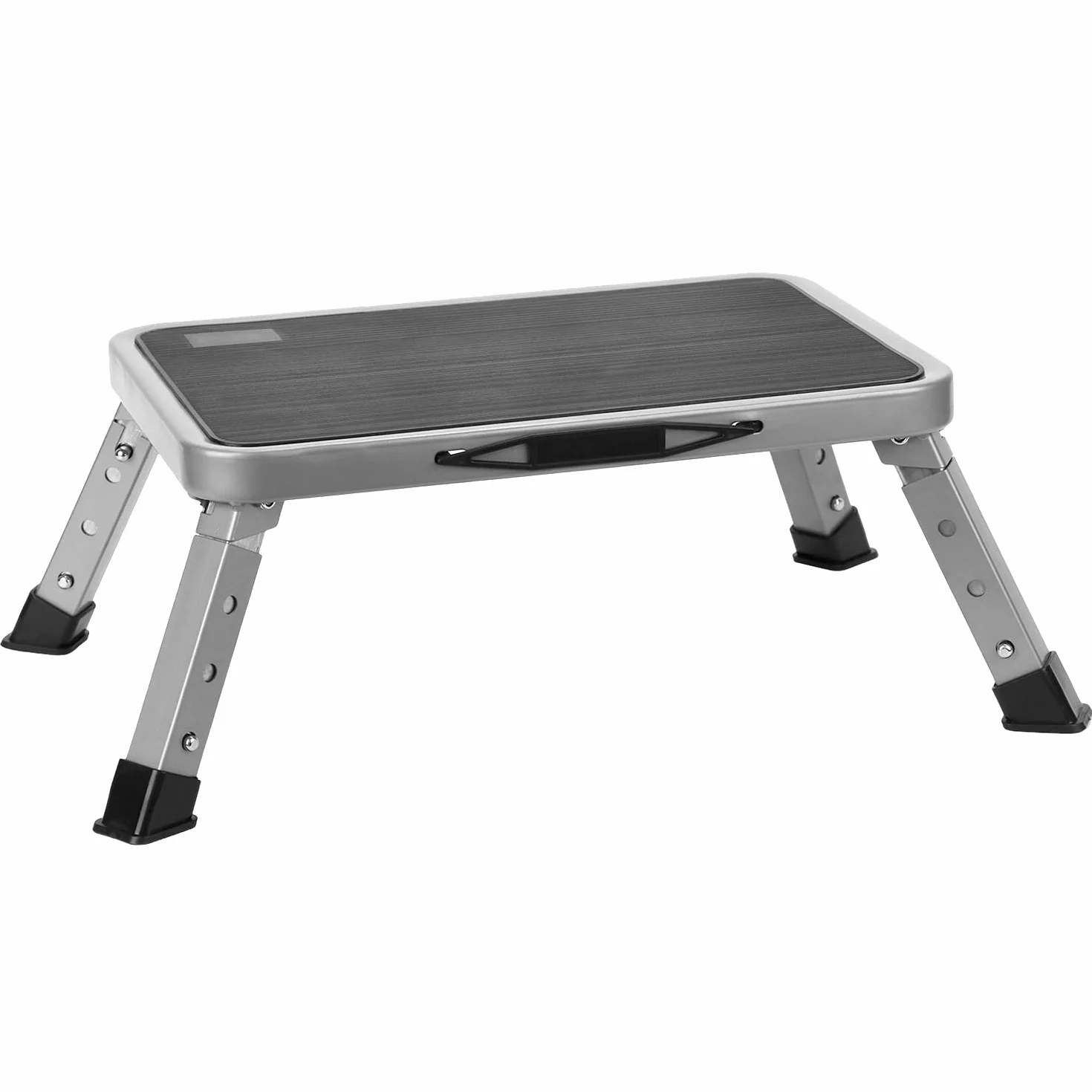 QWORK® Stopnie z regulacją wysokości, składana drabina z antypoślizgową platformą, na kemping, do domu