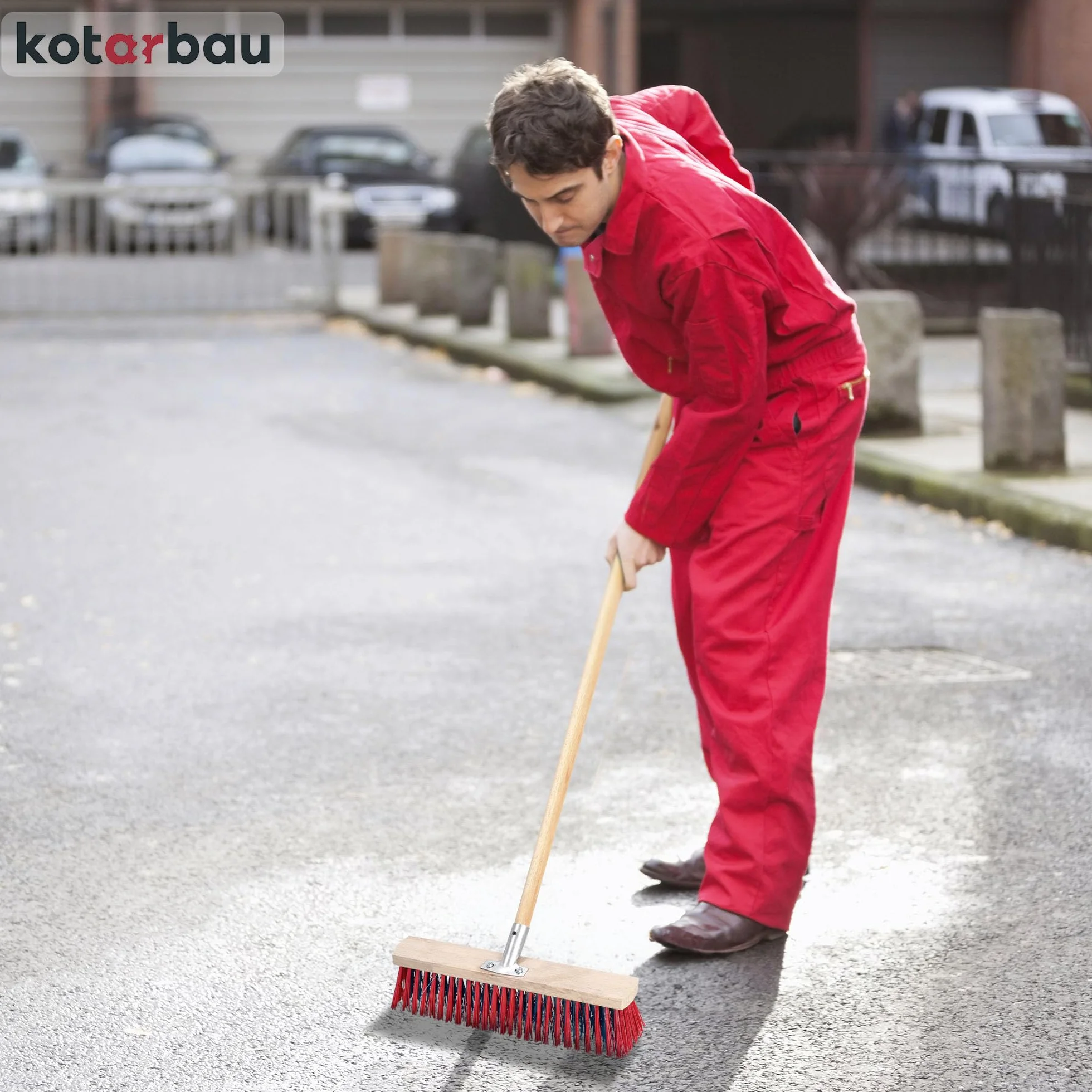 KOTARBAU® Ulicówka - 43 CM - Zamiatacz - Szczotka - Miotła Drewniana - Zmiotka - PVC