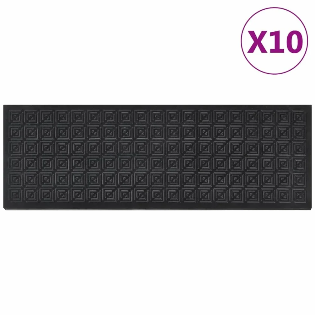 Hothingwell Stopnie schodowe 10 szt. 25x75 cm Guma | Antypoślizgowe, elastyczne, odporne na zużycie, łatwe do czyszczenia, komercyjne wnętrze zewnętrzne