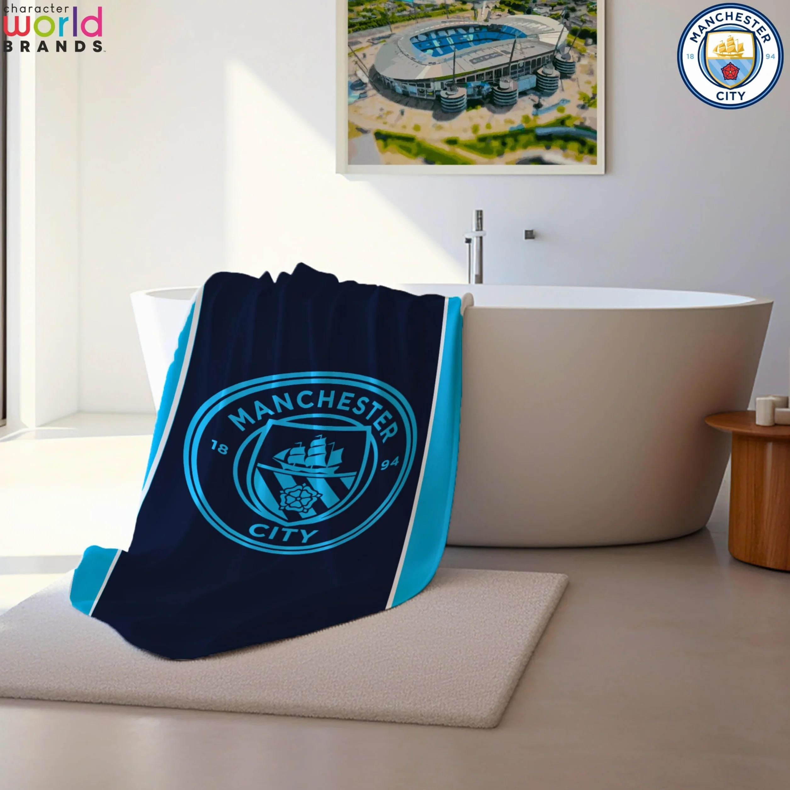 Ręcznik FC Manchester City 75x150 cm 100% bawełna