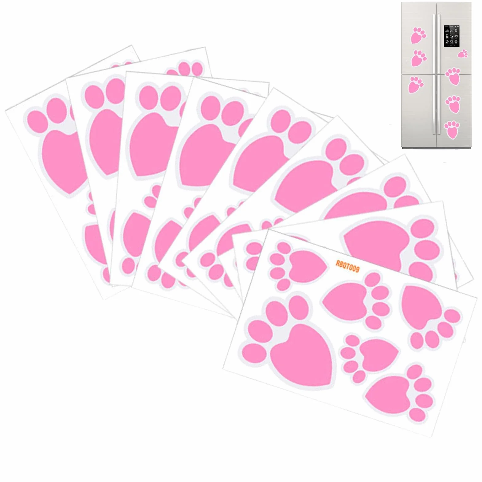 Easter Bunny Footprint Decals, Rabbit Paw Print Stickers, naklejki ?cienne z PCW, naklejki ?cienne wielkanocne, naklejki dekoracyjne pi?trze, samoprzylepne, wodoodporne naklejki stopy królika
