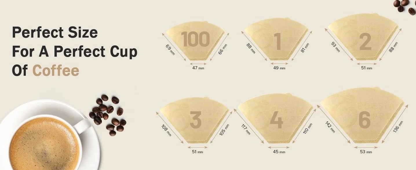 EDESIA ESPRESS – 10x80 Stożkowych Filtrów do Kawy z Papieru – Filtr do Kawy Nr 4 do Ręcznego Parzenia, Pour-Over i Delikatnego Naparu – Rozmiar 4 Brązowy