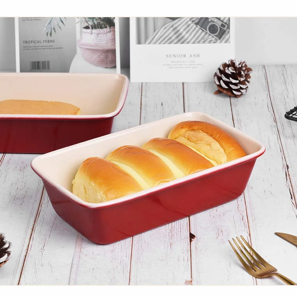 RJJ Ciasto formy do pieczenia formy nonstick ciasto pieczenia patelni chleb prostokątny chiński czerwony 2 funt piekarnik domowy pieczenia narzędzie
