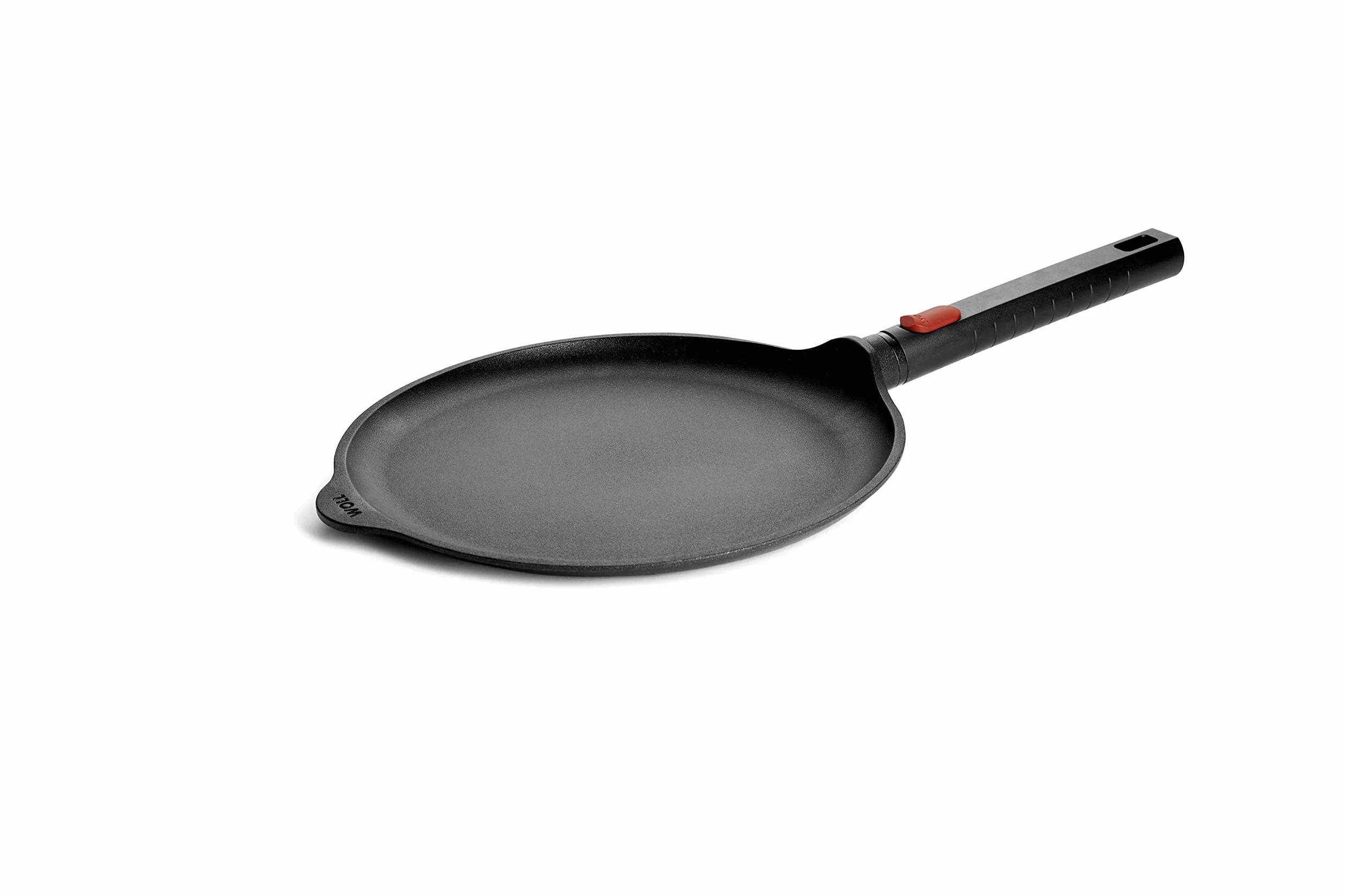 Woll Diamond Logic XR Patelnia do naleśników – indukcyjna, Ø 26 cm, ze zdejmowanym trzonkiem – nadaje się do wszystkich rodzajów kuchenek, aluminium, odporna na piekarnik, czarna