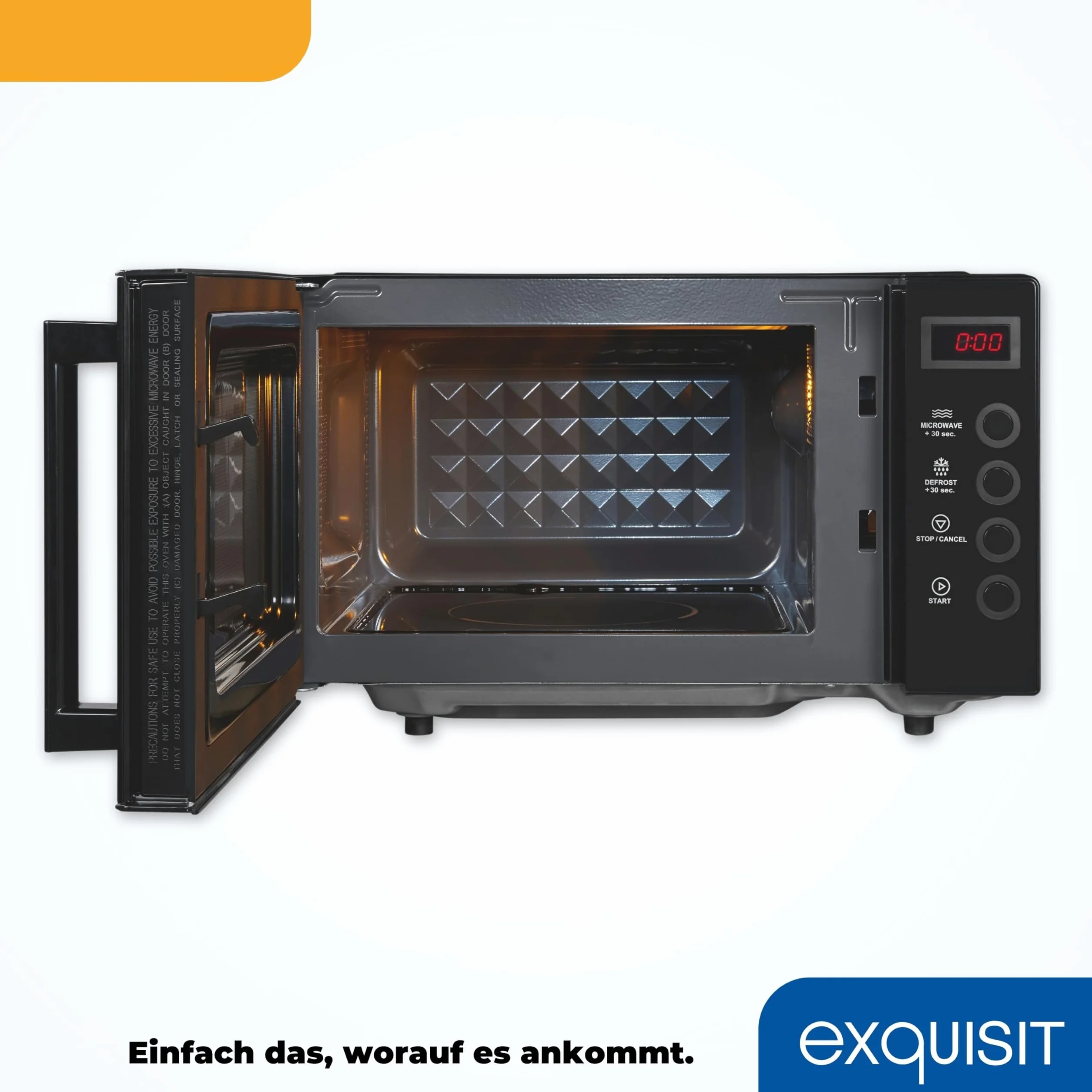 Exquisit Kuchenka mikrofalowa MW7020-F-030DI czarna | Flatbed | 700 W | Timer | 20 litrów | 5 poziomów mocy