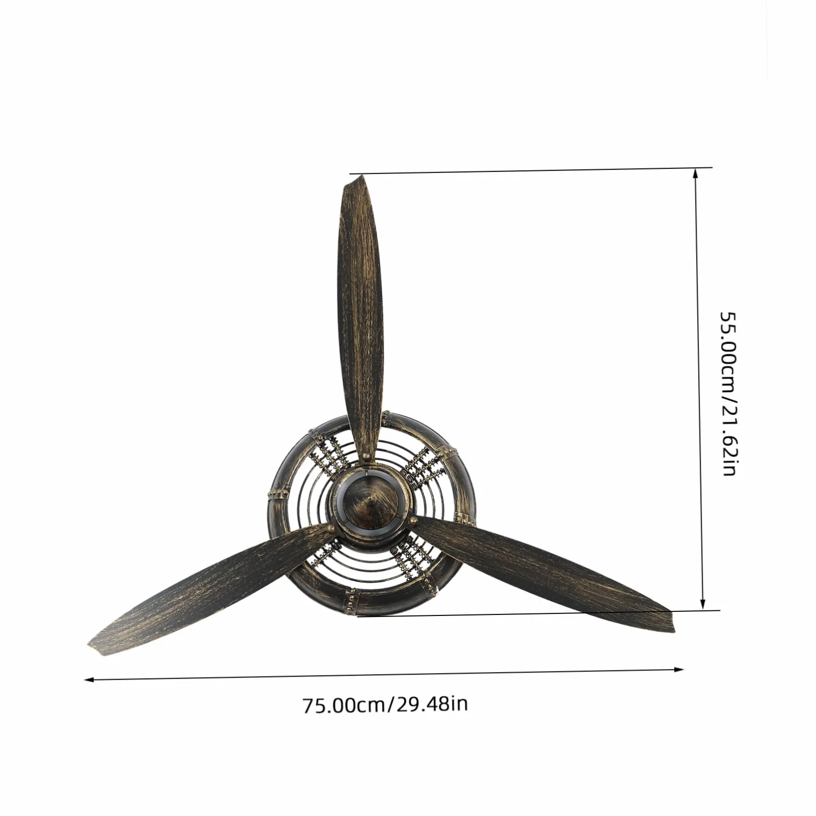 Ipetboom Industrialny Dekoracyjny Model Śmigła Do Zawieszenia Ścianę Metalowa Ozdoba Stylu Retro Do Salonu Biura i Kawiarni Unikalny Wiszący Element Dekoracyjny