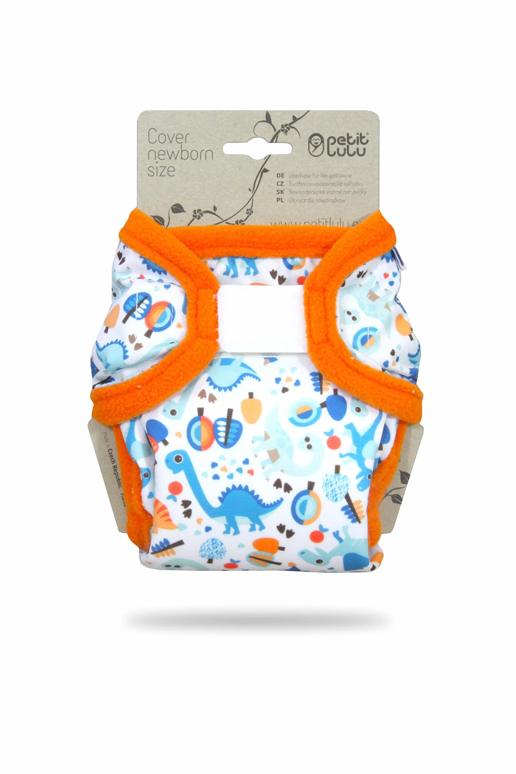 Petit Lulu Narzuta na pieluchy | Noworodek (2-6 kg) | Haczyk i pętelka | zmywalne pieluchy | pieluchy wielokrotnego użytku | Wyprodukowano w Europie (czasy prehistoryczne)
