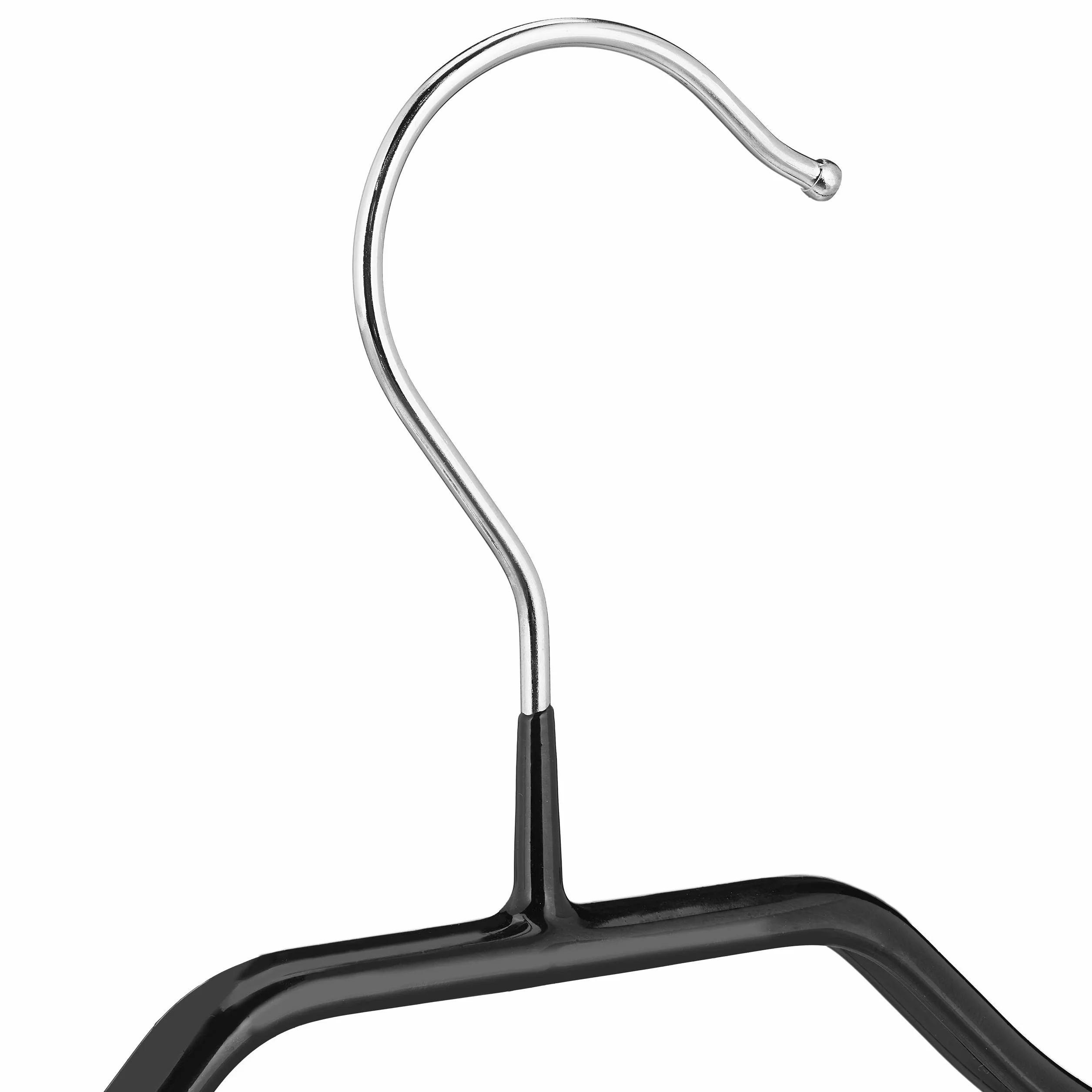 Relaxdays Czarny wieszak na garnitury zestaw 10 sztuk 44 cm gumowany antypoślizgowy