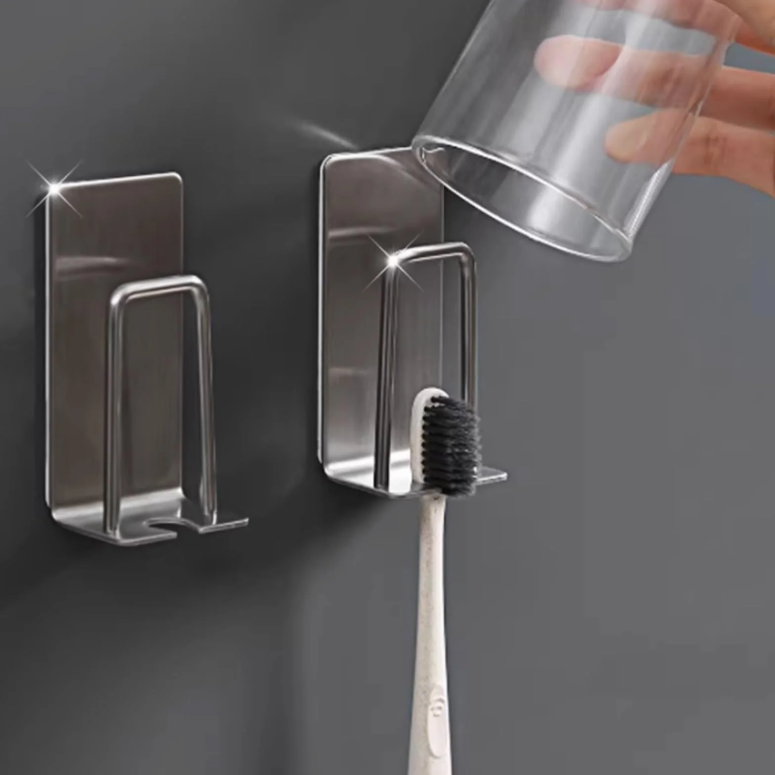 Uchwyt Szczoteczkę Uchwyt Na Szczoteczki Do Zębów Ze Stali Nierdzewnej Montowany Ścianie Prysznica W Łazience Organizer(1pcs)