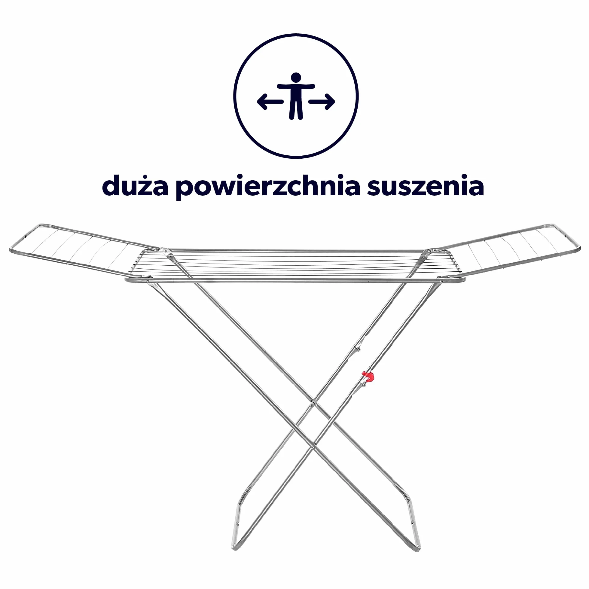 KADAX Suszarka na pranie skrzydłowa 18 m do mieszkania, balkonu i ogrodu, antypoślizgowe stopki zwiększają stabilność, składana konstrukcja oszczędza miejsce