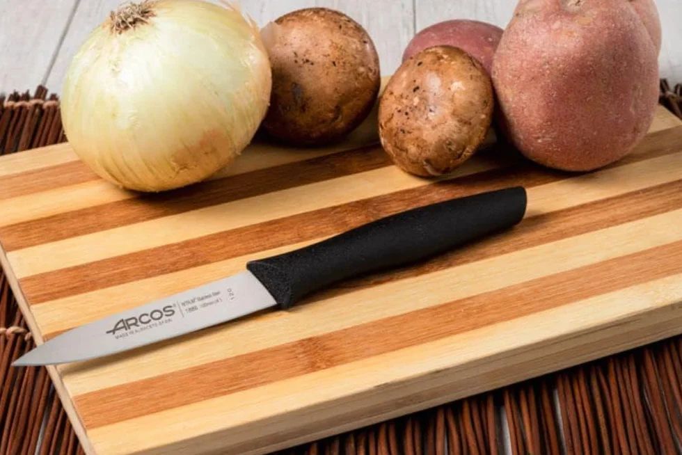 Arcos Nova Series Nitrum Nóż ze stali nierdzewnej, 3-częściowy zestaw, długość ostrza 100 mm, czarny