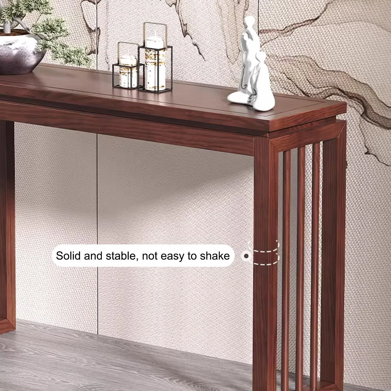 Stół konsolowy retro z litego drewna - wąski stół do przedpokoju i salonu - dekoracyjne meble do przedpokoju - solidny design 120 cm dla stylowej dekoracji domu