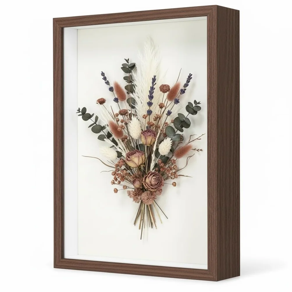 Ramka 3D do wypełnienia, 21x29,7 cm 3D Ramka na przedmioty Głęboka 3 cm, Ramka Głęboka do wypełnienia Shadow Box z przezroczystą płytą akrylową na zdjęcia, medale, prezenty, suche kwiaty (orzech