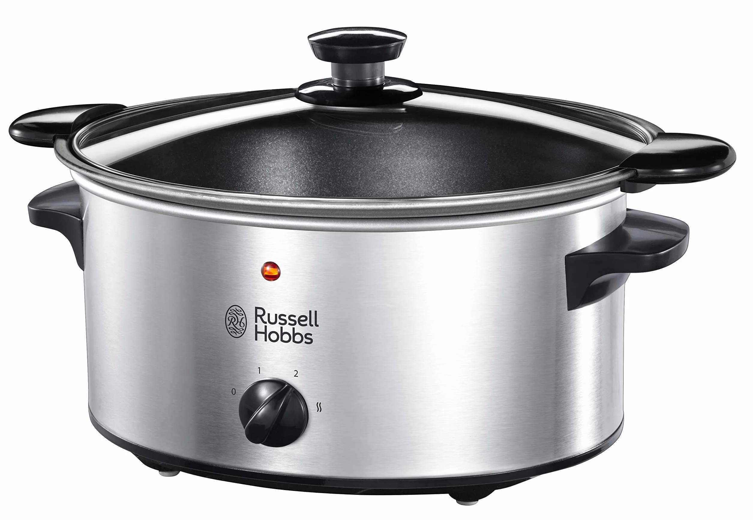 Russell Hobbs wolnowar, 3 ustawienia temperatury, pojemność 3,5l, wyjmowany garnek, funkcja utrzymania ciepła, stal nierdzewna, moc 160W, srebrny, Cook@Home Slowcooker 22740-56