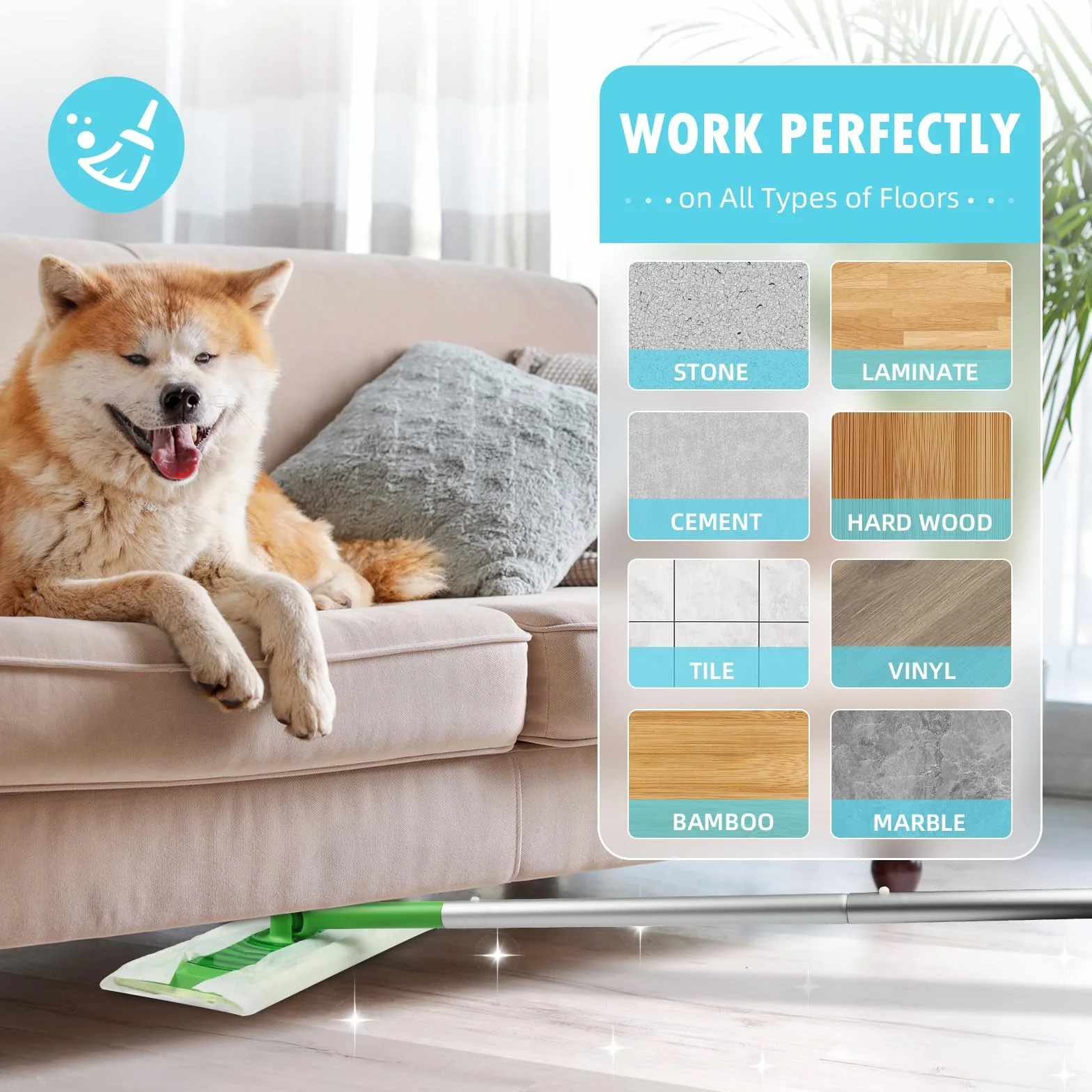 Bezzapachowe, ulepszone wkłady do mopa Swiffer Sweeper, jednoczęściowe czyszczenie jednego pokoju, mokre ściereczki do mopa do wkładu Swiffer Wet Pads