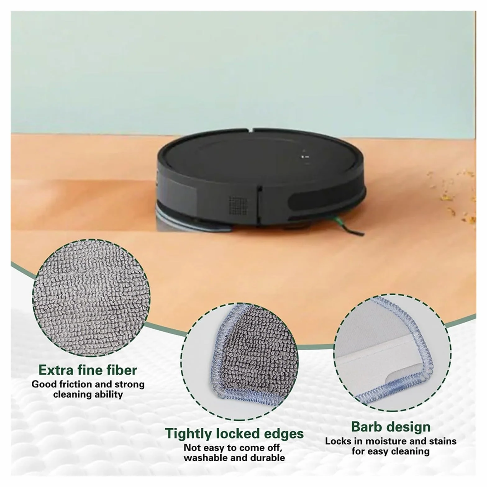 Kompatybilny z Roomba Combo Essential Y0110 Y0112 Y0140 / Vac Essential Q0110 Q0120 akcesoria części ściereczki do mopa podkładki do mopa (10 sztuk)