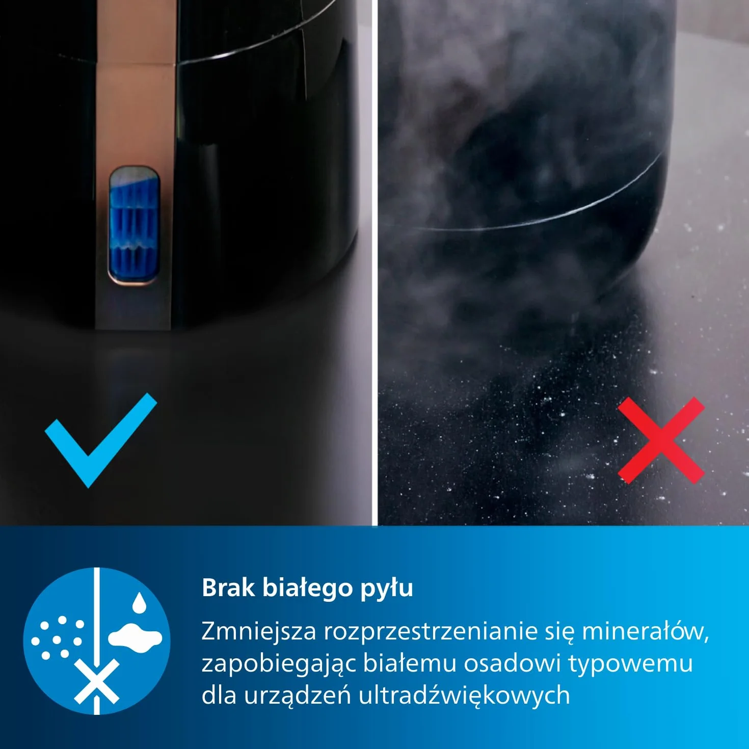 Philips Nawilżacz ewaporacyjny Serii 3000, 45 m², 99,97% mniej bakterii z NanoCloud, 300 ml/h, 3 prędkości, tryb nocny, ultracichy (33 dB), czujnik wilgotności, timer, zbiornik 3L, czarny (HU3918/10)
