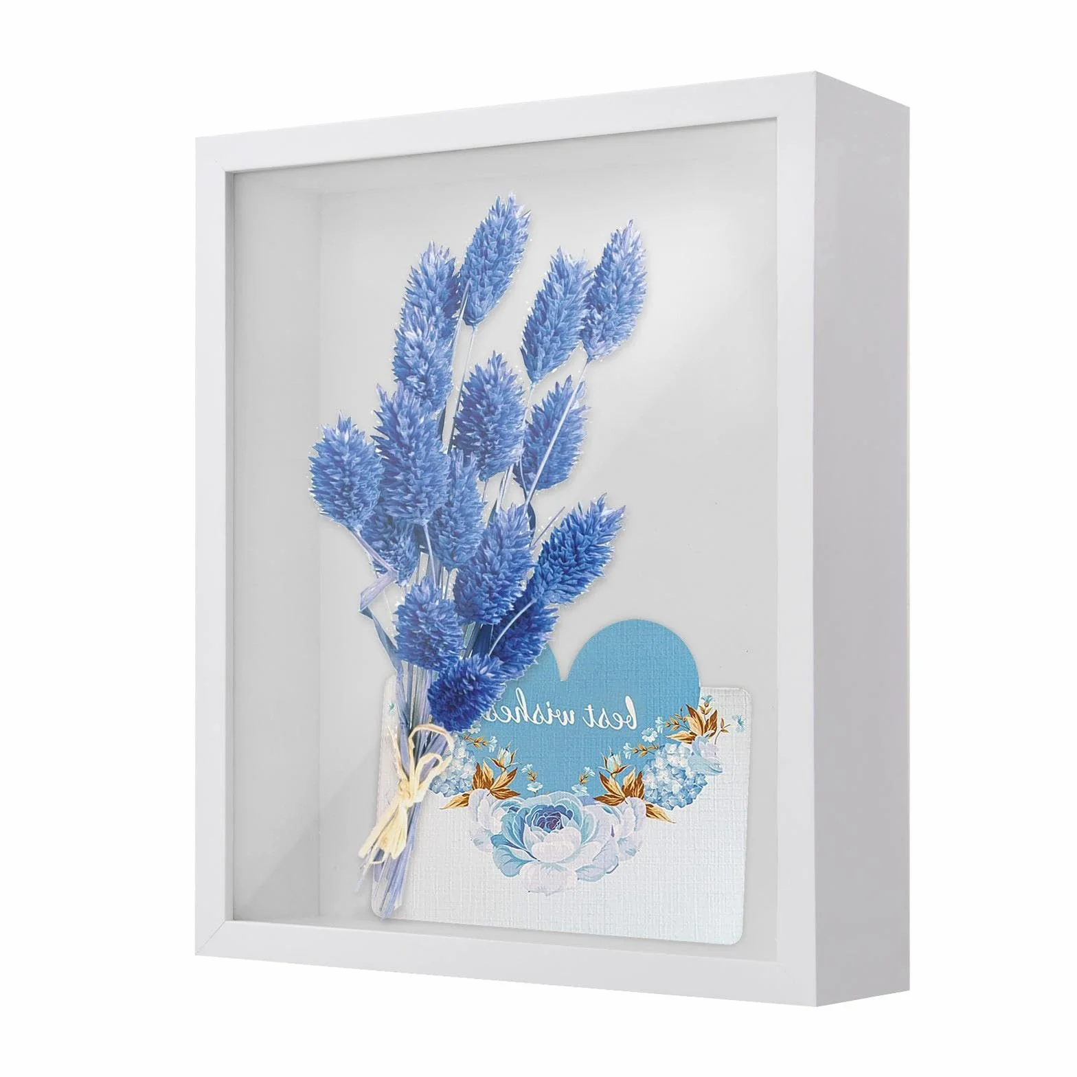 Pudełko z cieniem 3D, głęboka ramka na zdjęcia 27 x 22 cm, na blat i ścianę, drewniana ramka na zdjęcia 3D na bilety, medal, kwiaty, pamiątki, rękodzieło, białe, 5 cm