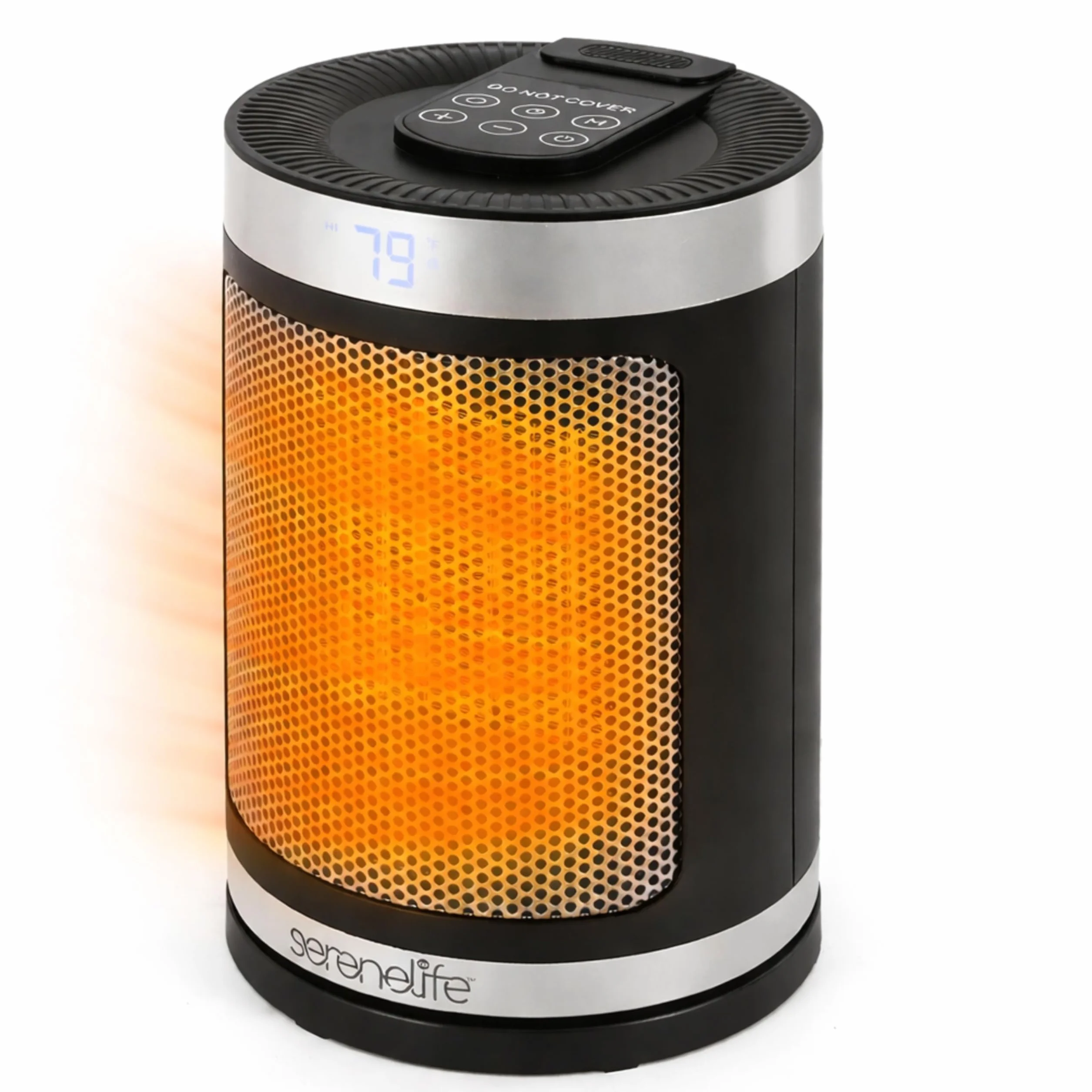 SereneLife Inteligentny Grzejnik Przenośny, 1500W Elektryczny Grzejnik do Użytku Wewnętrznego z Termostatem, Aplikacja Wi-Fi, Pilotem, Timerem 12-godzinnym i Bezpieczeństwem Przewrócenia