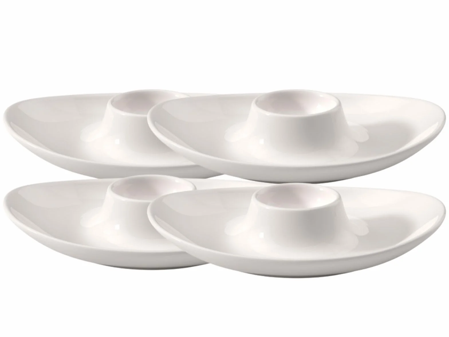 Villeroy & Boch New Cottage Basic zestaw 4 kieliszków do jajek, 15 x 13 cm, porcelana premium, kolor biały