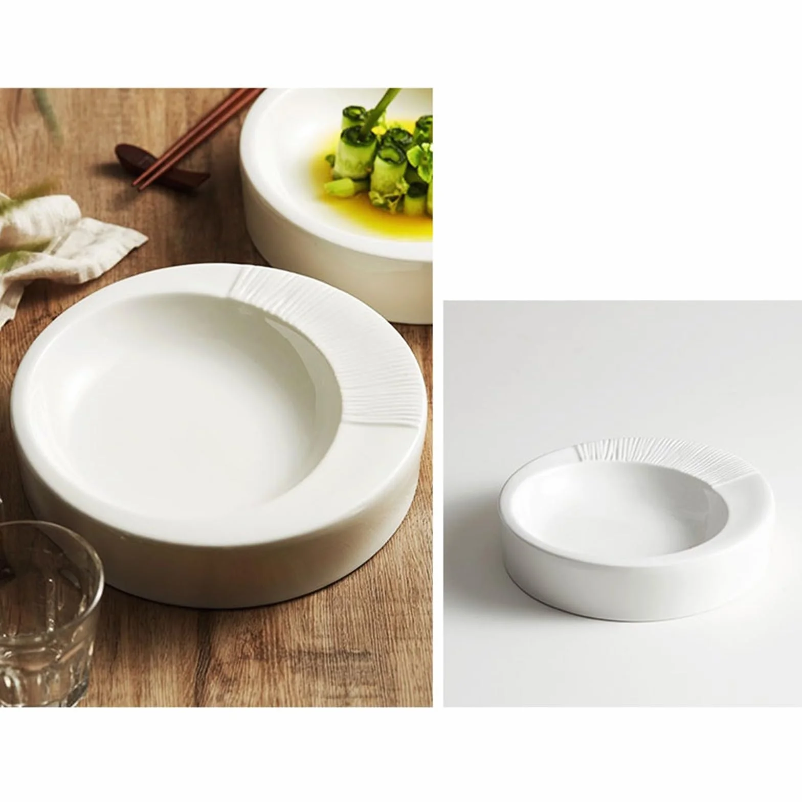 zastawa stołowa Kreatywny biały ceramiczny talerz warzywny talerz do zupy polecany talerz Gazpacho zastawa stołowa Hotel Ambiance zestaw zastawy stołowej