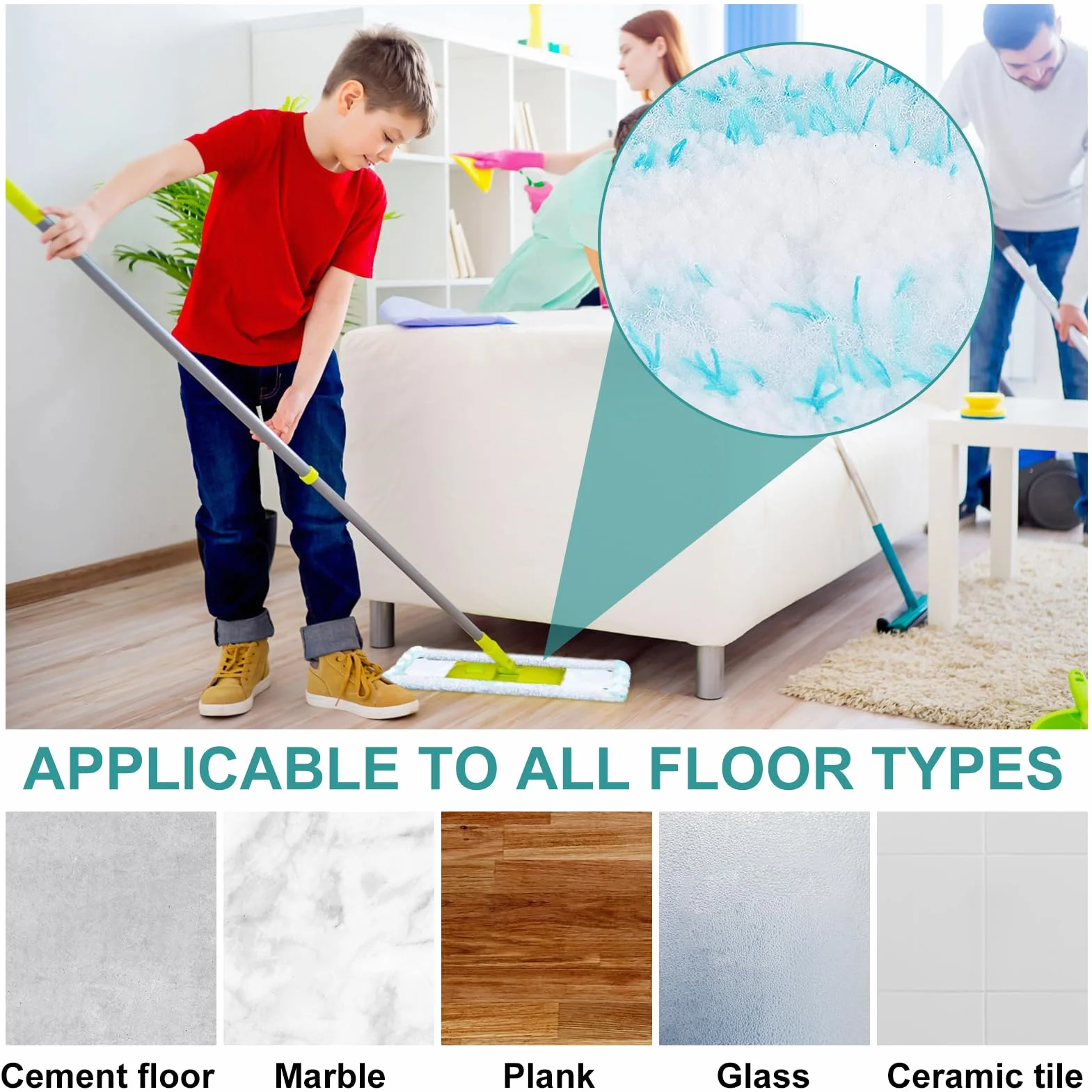 Nakładki na mop, wymienny zestaw nakładek z mikrofibry do mopa podłogowego Leifheit Clean Twist M Ergo Micro Duo - akcesoria zamienne (2 sztuki)