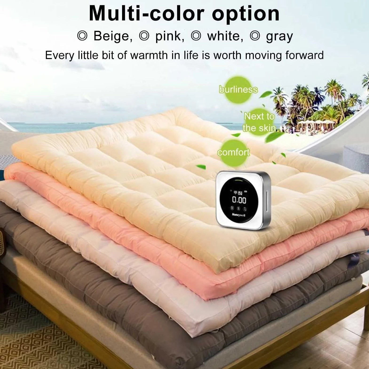 Skin Friendly 3" Extra Thick Japanese Futon Mattress, Foldable Tatami Pad Mattress for Adults Guest Mattress (Color : Green, Size : Queen)
