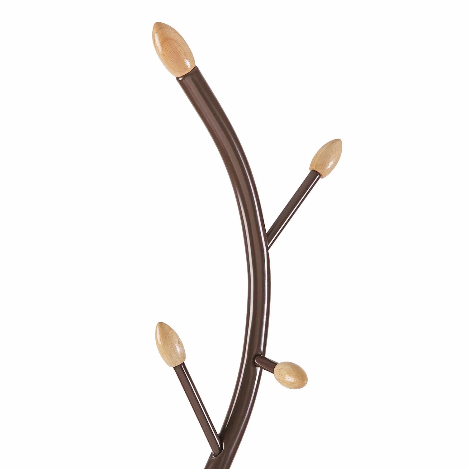 Versa Swindon Minimalistyczny wieszak na ubrania z 9 haczykami lub wieszakami na ubrania lub torby do przedpokoju, wymiary (wys. x szer. x gł.) 180 x 30 x 30 cm, metal, brąz