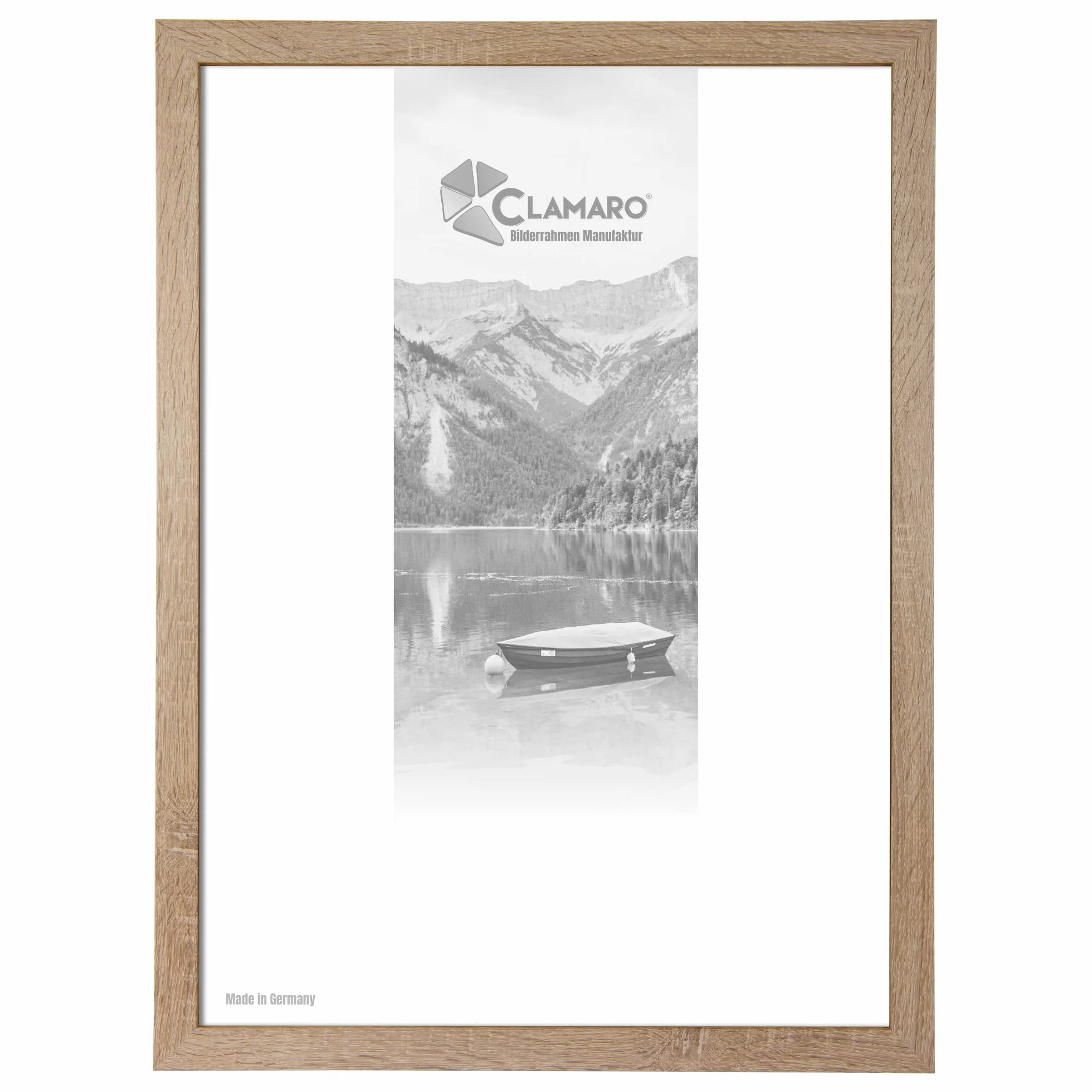Clamaro 'Collage' Ręcznie robiona ramka na zdjęcia 62x32 | Dąb Sonoma | Nowoczesna ramka na zdjęcia z płyty MDF ze szkłem akrylowym, tylną płytą i wieszakiem poziomym i pionowym)
