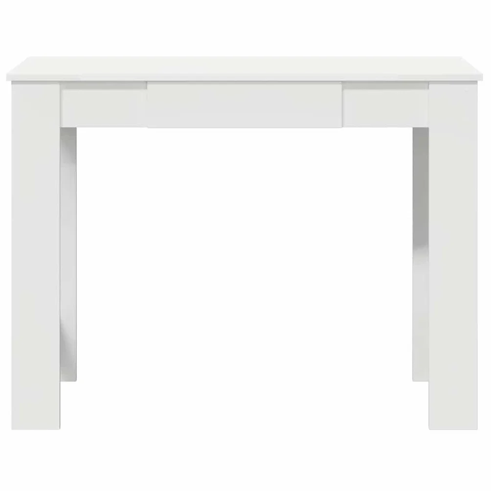 Biurko białe 100 x 45 x 75 cm z materiału drewnopochodnego, stół roboczy z dużym blatem do komputera i przyborów do pisania, stół biurowy z dużą ilością miejsca do przechowywania segregatorów