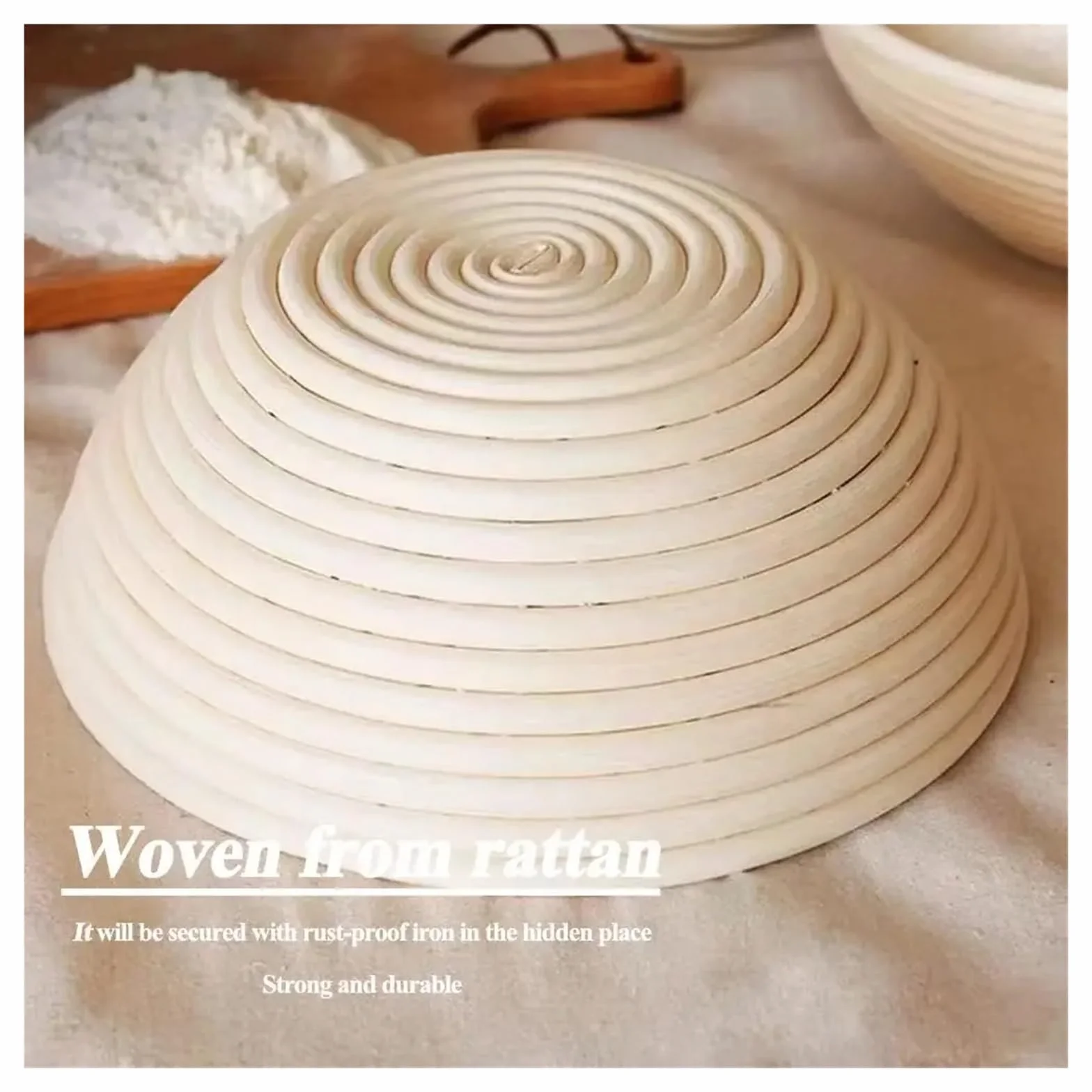 koszyk do wyrastania chleba, 5/8 szt. owalnych, okrągłych, rattanowych, wiklinowych koszyków na zakwas, do pieczenia chleba z trzciny(25x8 8pcs)