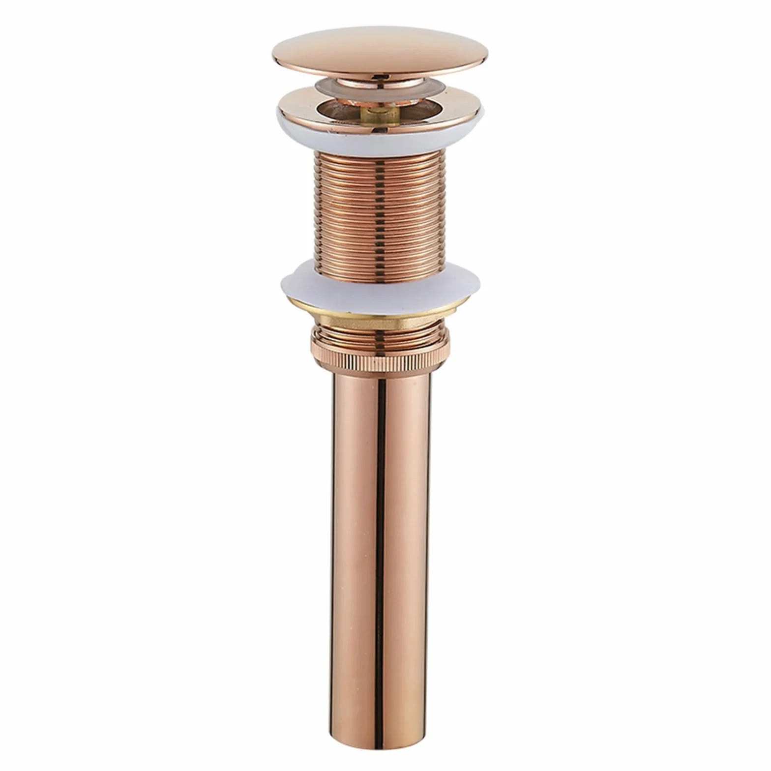 Pop Up Sink Plug,Basin Sink Waste Sink Plug, Pop Up Plug Rose Gold Sink Plug Hole Push Drain with Basket