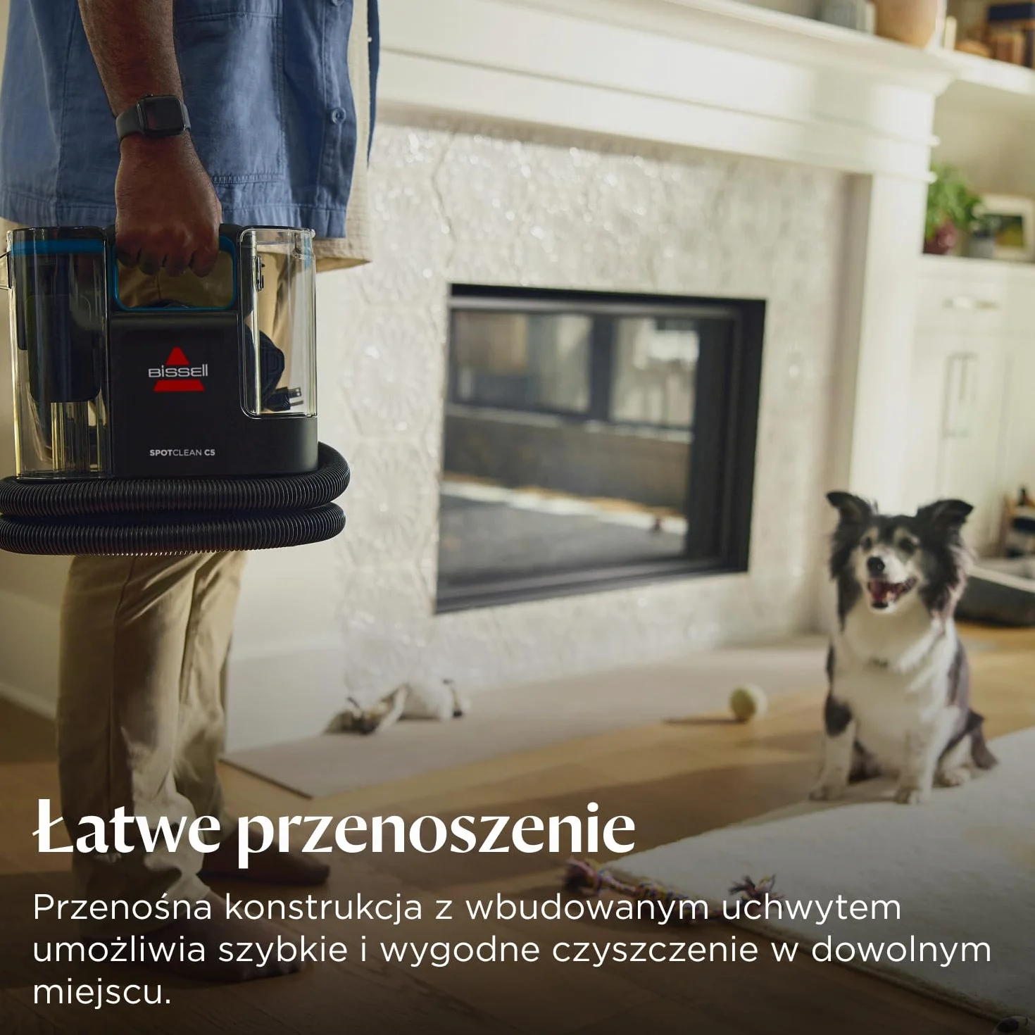 BISSELL SpotClean C5, Odkurzacz Piorący do Tapicerki, Odkurzacz do Dywanów z Systemem Triple Action, Lekka Odkurzacz do Prania Dywanów, Tapicerki, Samochodów, Kanapy i Innych, Mocny Silnik 400W, 3861N