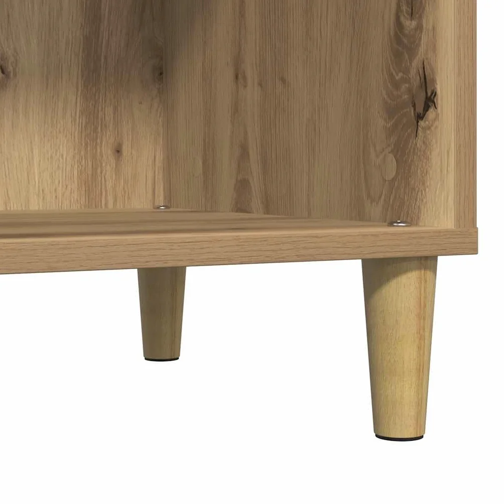Szafa panelowa, dąb Artisan, 84,5 x 38 x 89 cm, z materiału drewnopochodnego, szafka do przechowywania 200 płyt winylowych LP, ze stabilną płytą górną i drewnianymi nogami