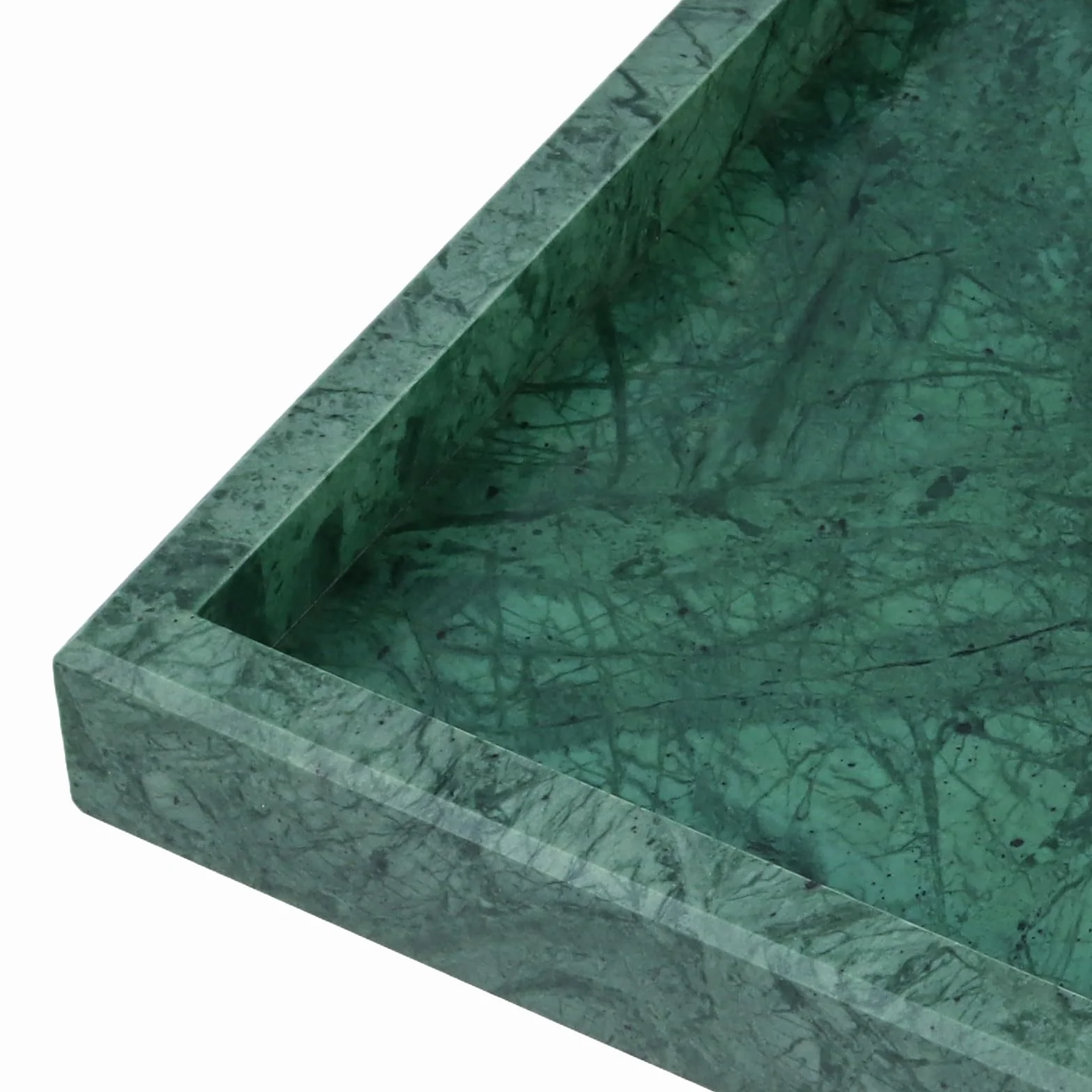 Marmurowa taca 30x20x3 cm zielona prostokątna deska do serwowania organizer na kosmetyki