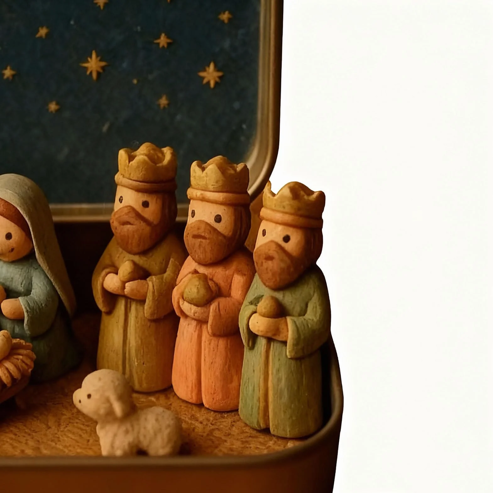 Szopka kieszonkowa, mała szopka, miniaturowa szopka bożonarodzeniowa, zestaw 3D, w blaszanym pudełku, noś historię Bożego Narodzenia z żywicą, figurki świętego