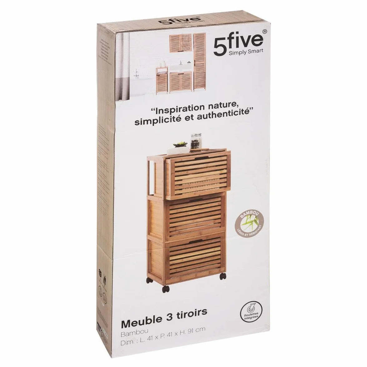 5 five simply smart Szafka kolumnowa 3 szuflady Bamboo Sicela