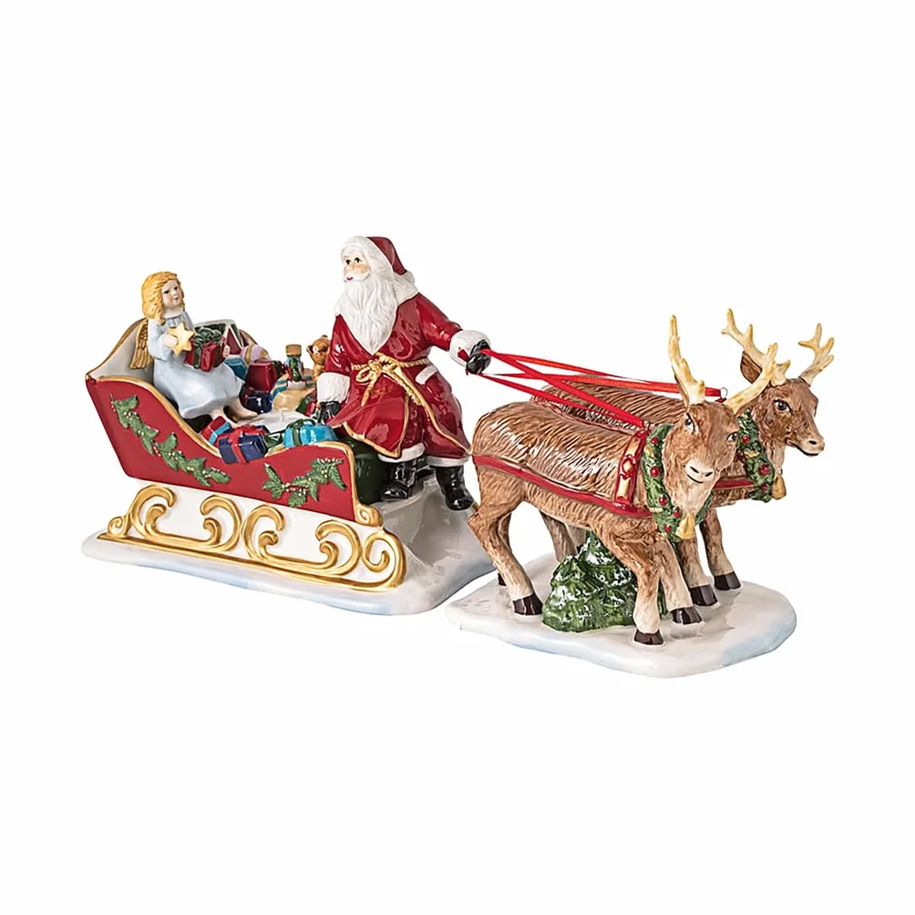 Villeroy & Boch - Christmas Toy's Memory sanki, dekoracyjna figurka z twardej porcelany, nadaje się do podgrzewaczy, kolorowe, 36 x 14 x 17 cm