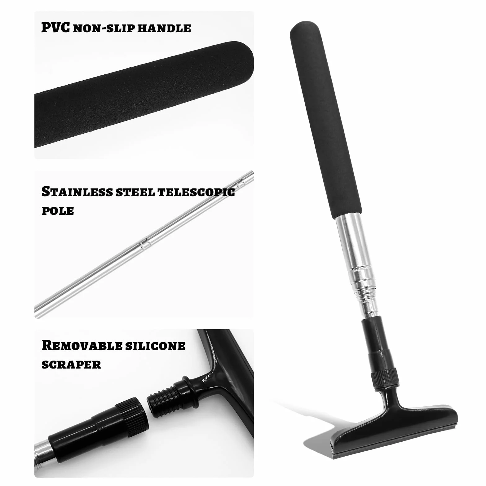 2 x Piezas Profesjonalna ściągaczka do szyb samochodowych, wysuwana wycieraczka do szyb samochodowych, teleskopowa długość do 102 cm