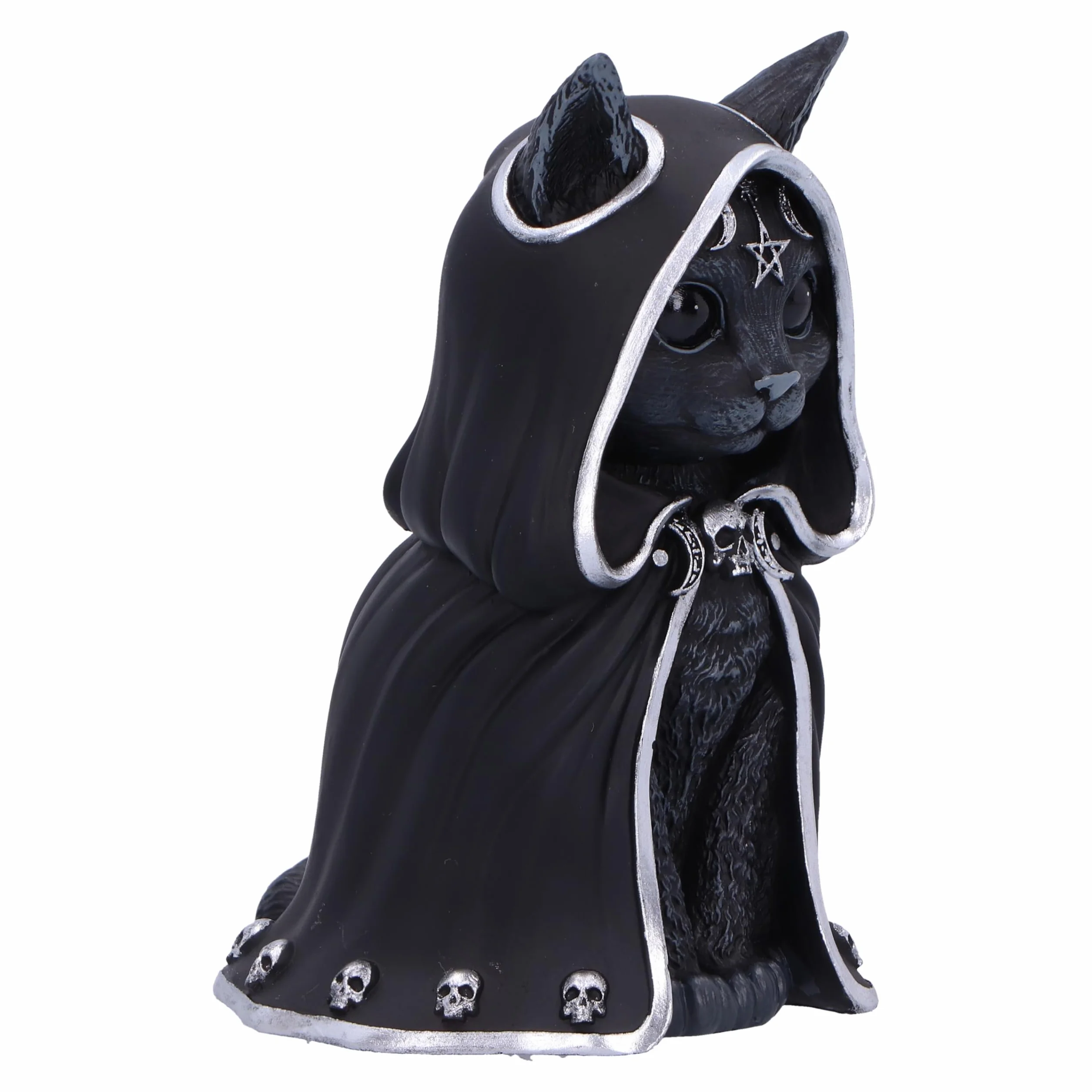 Nemesis Now Figurka Cult Cuties Zefur 10 cm, żywica, czarna, kolekcjonerska figurka Zefur Cult Cuties™, strasznie uroczy kot w płaszczu, straszny prezent dla kota, odlewana w najlepszej żywicy,