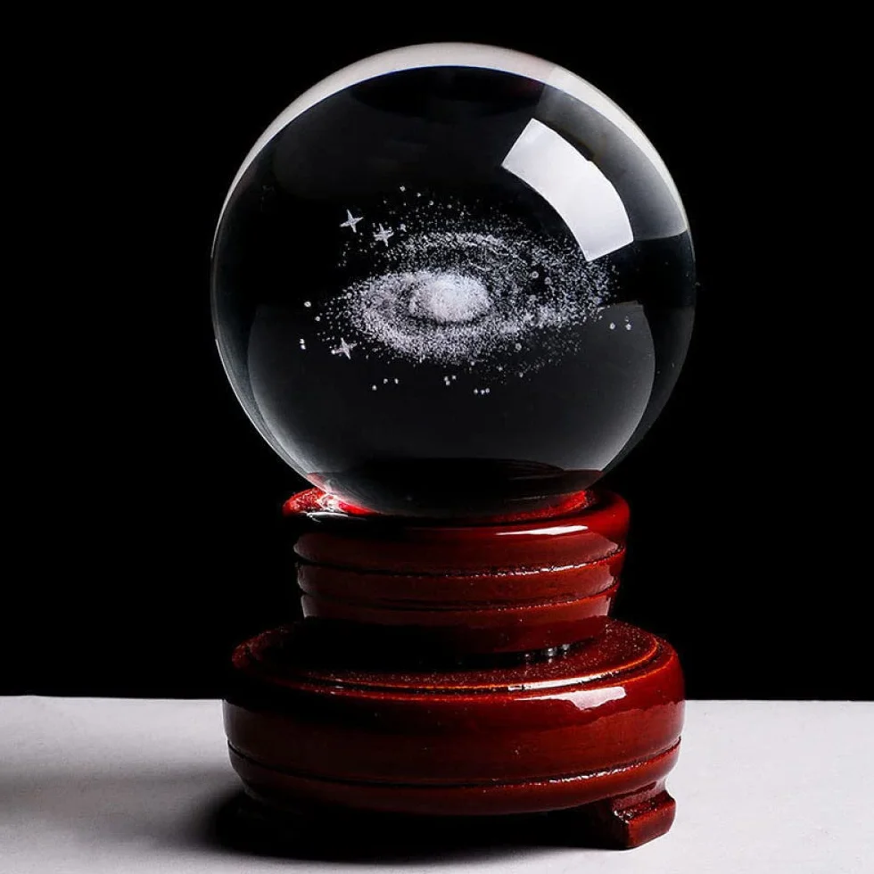 60/70/80MM średnica Globe Galaxy miniatury kryształowa kula 3d grawerowane szkło kwarcowe kula kula akcesoria do dekoracji domu, tylko piłka, 60mm