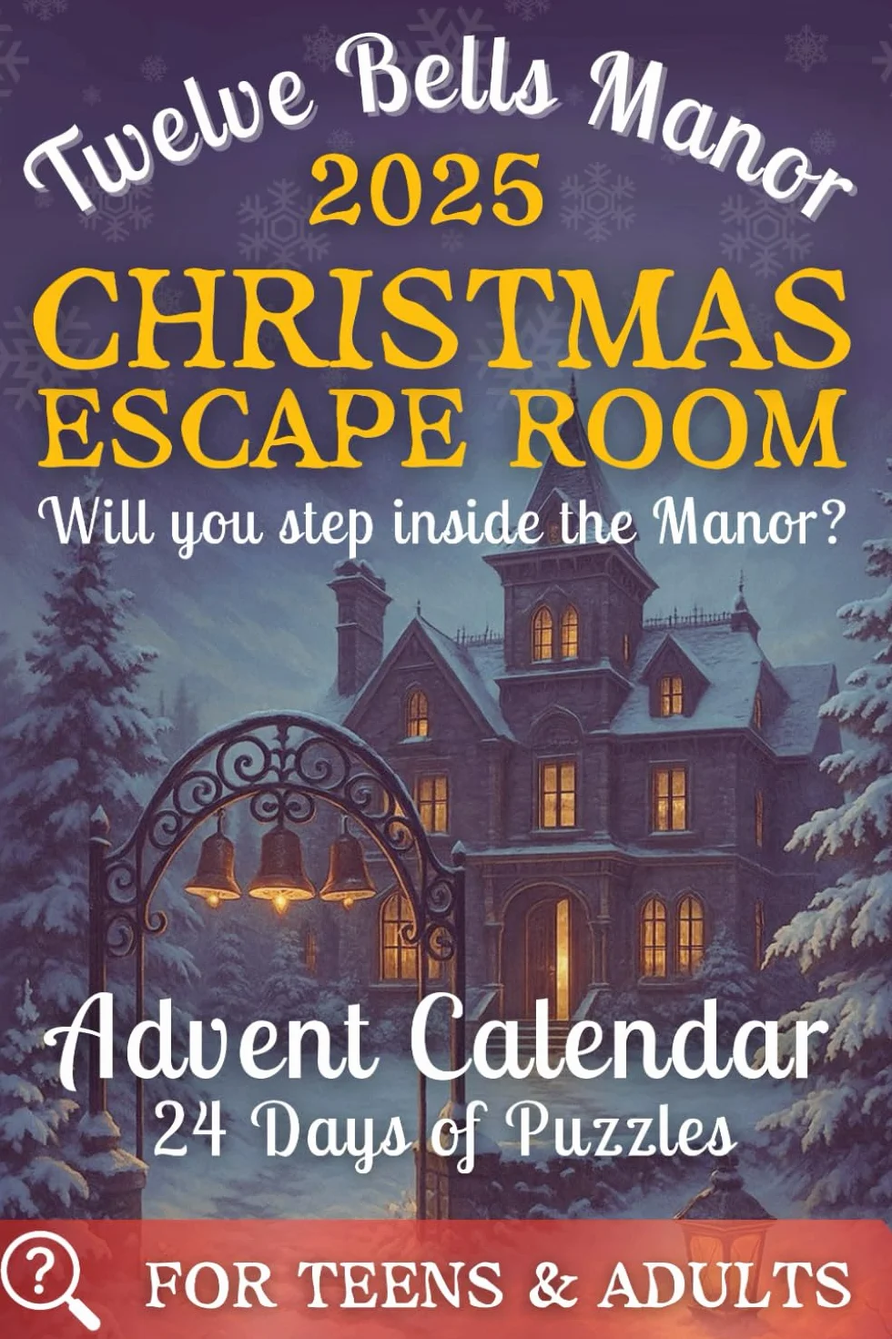 Escape Room Advent Calendar Puzzle Book – 24 Riddles & Challenges | Daily Christmas Countdown Logic Puzzles for Adults & Teens | Includes Hints & Solutions